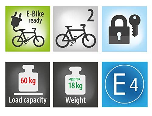 EUFAB Fahrradträger Jake, für E-Bikes geeignet + EUFAB 16412 Universal Wandhalterung für Fahrradträger Alcovic