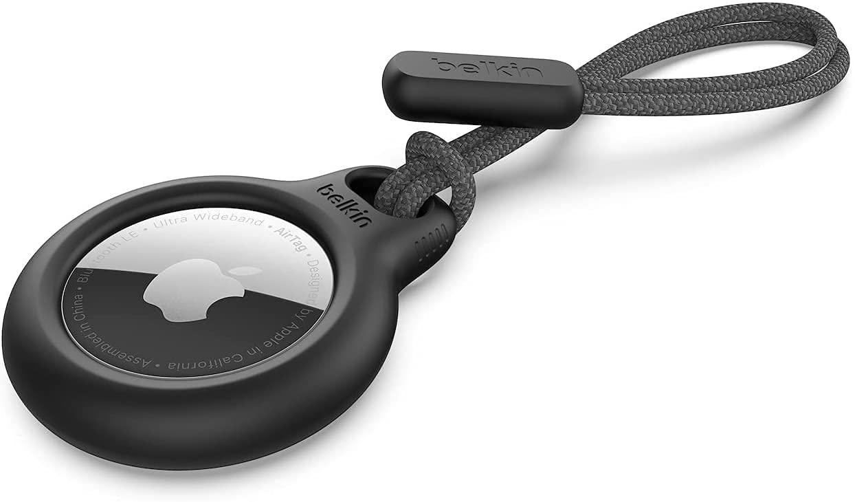 Belkin AirTag Hülle mit Schlaufe (Secure Holder Schutzhülle für Air Tag, Accessoire mit Kratzschutz) – Schwarz Alcovic