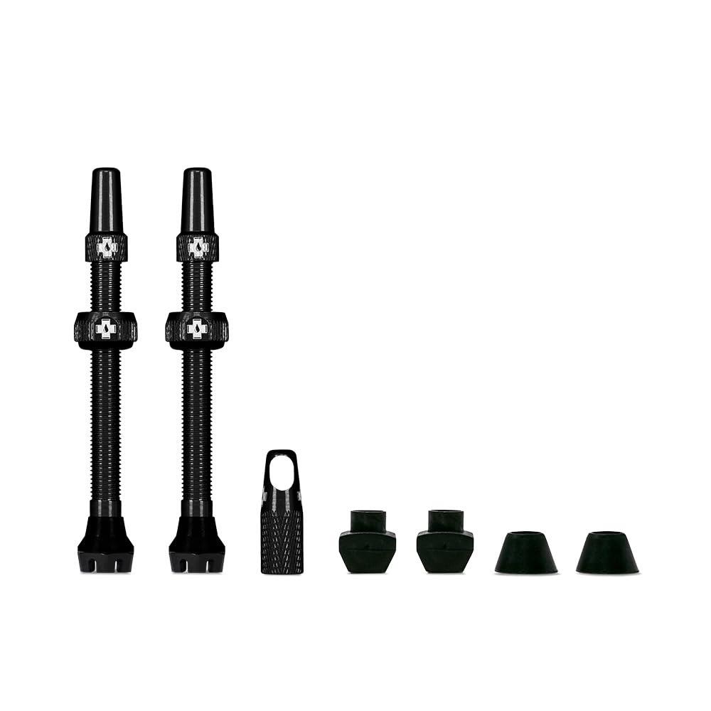 Muc-Off Graue Presta Tubeless Ventile, 44 mm - Hochwertige Anti-Leck Fahrradventile mit integriertem Werkzeug zum Entfernen des Ventilkerns Alcovic