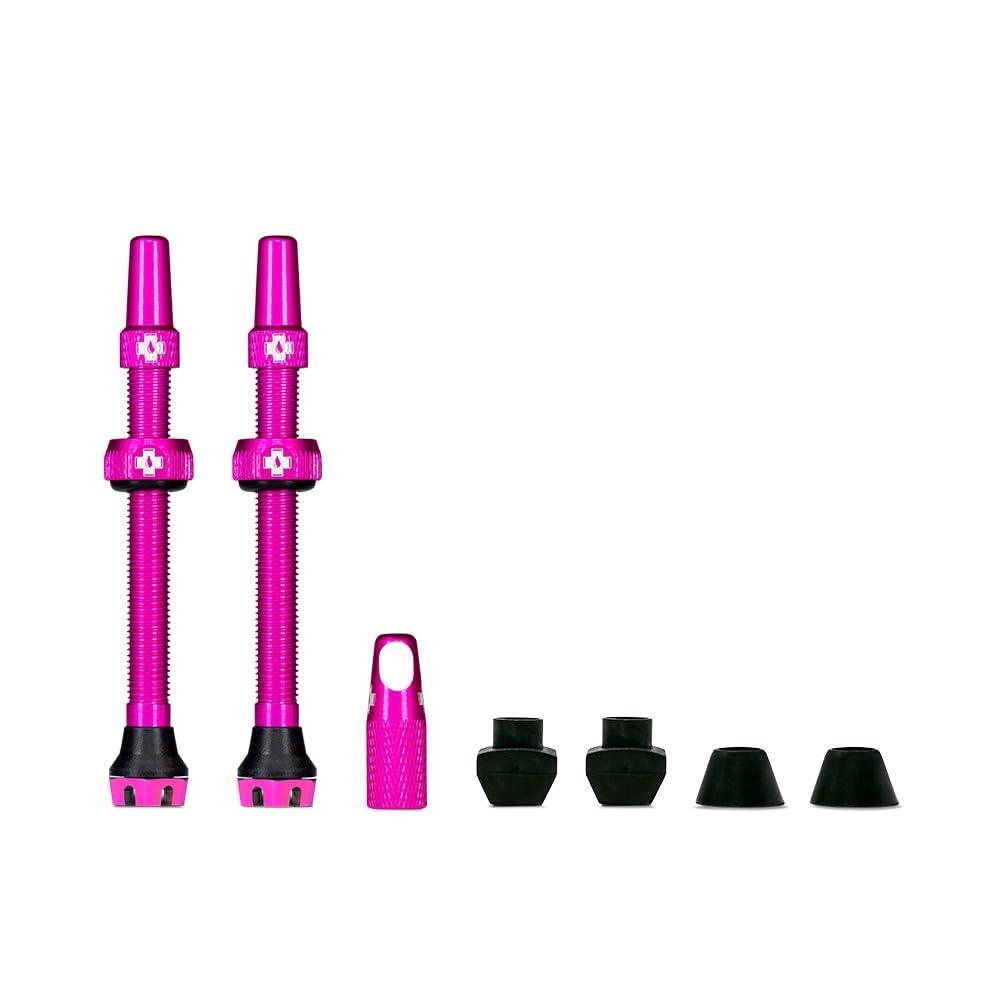 Muc-Off Graue Presta Tubeless Ventile, 44 mm - Hochwertige Anti-Leck Fahrradventile mit integriertem Werkzeug zum Entfernen des Ventilkerns Alcovic