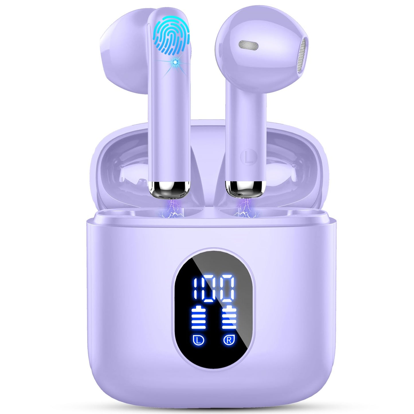 Bluetooth In-Ear Kopfhörer – Kabellos, Bluetooth 5.4, 48 h, 4 ENC Mics, Tiefer Bass, IPX7, USB-C, LED-Anzeige