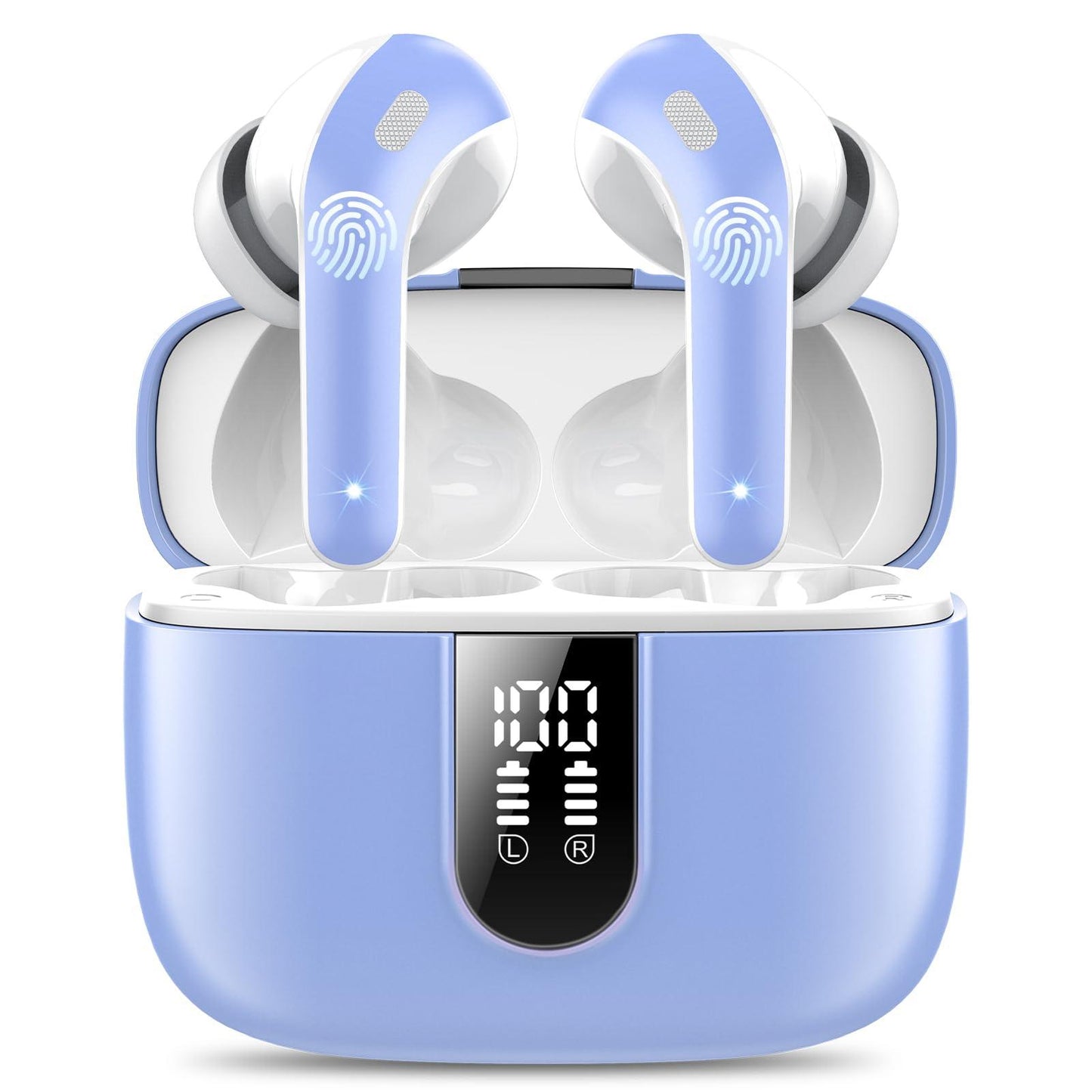 Bluetooth Kopfhörer, In Ear Kopfhörer Kabellos Bluetooth 5.3 mit 50H Tiefer Bass, 2024 Neue Kabellose Kopfhörer Noise Cancelling Earbuds mit 4 ENC Mic, IPX7 Wasserdicht Ohrhörer, USB-C Alcovic