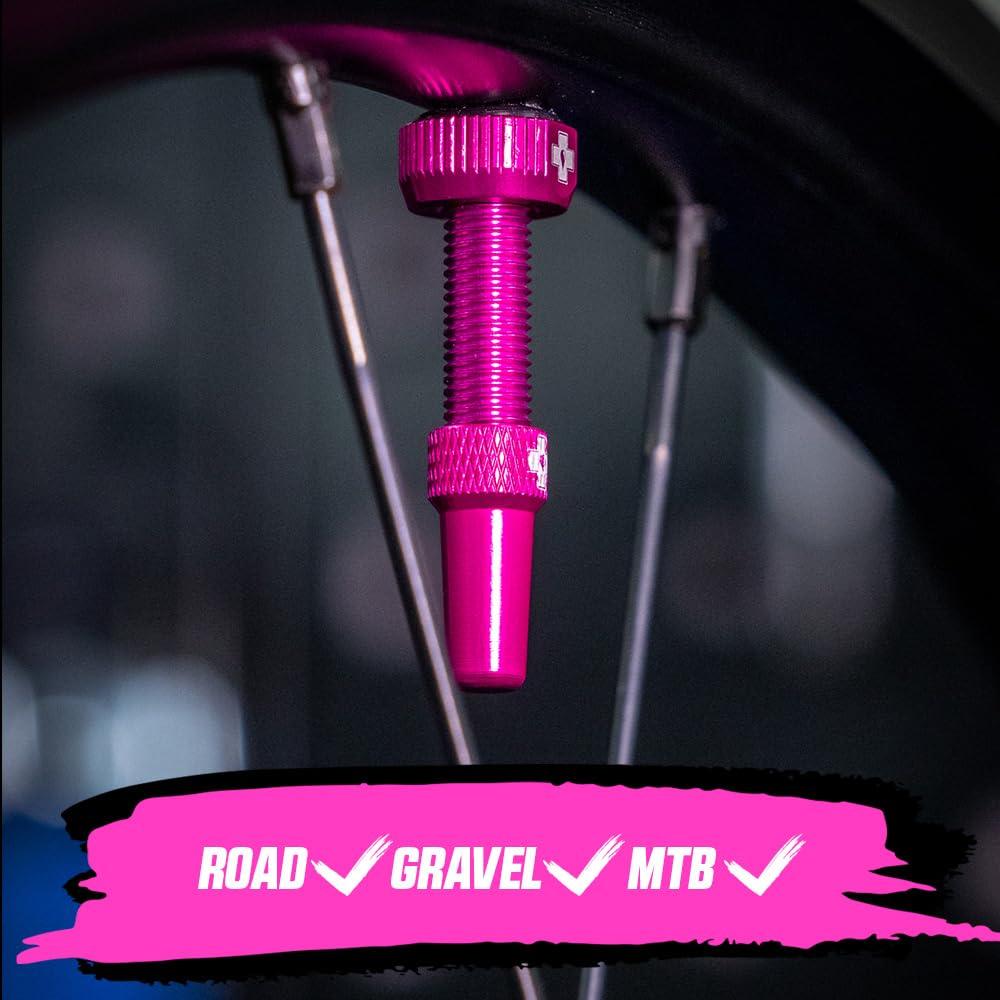 Muc-Off Graue Presta Tubeless Ventile, 44 mm - Hochwertige Anti-Leck Fahrradventile mit integriertem Werkzeug zum Entfernen des Ventilkerns Alcovic