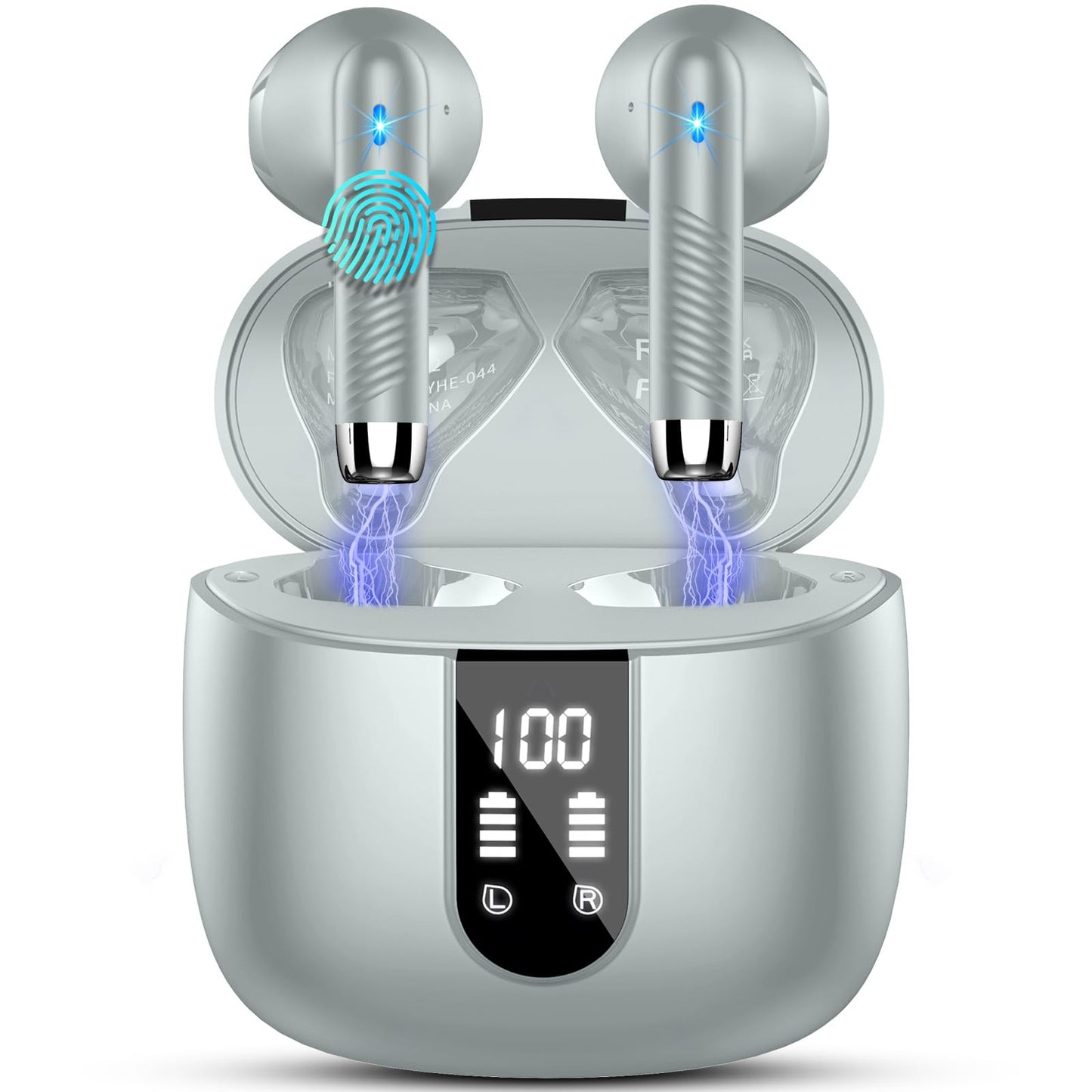 Bluetooth In-Ear Kopfhörer – Kabellos, Bluetooth 5.4, 48 h, 4 ENC Mics, Tiefer Bass, IPX7, USB-C, LED-Anzeige