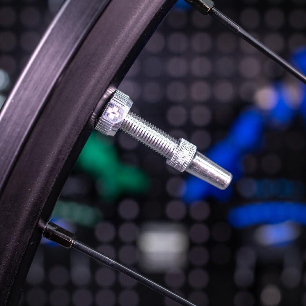 Muc-Off Graue Presta Tubeless Ventile, 44 mm - Hochwertige Anti-Leck Fahrradventile mit integriertem Werkzeug zum Entfernen des Ventilkerns Alcovic