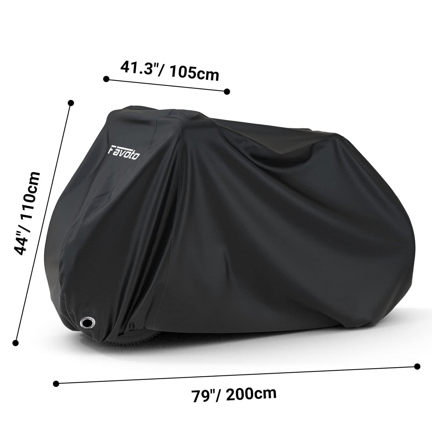 Favoto Fahrradabdeckung Wasserdicht Fahrrad Abdeckplane für 2-3 Fahrräder 210D Oxford-Gewebe Fahrradgarage Plane Fahrrad Schutzhülle Abdeckhaube mit Beutel 200 x 105x 110CM (Orange-Schwarz) Alcovic