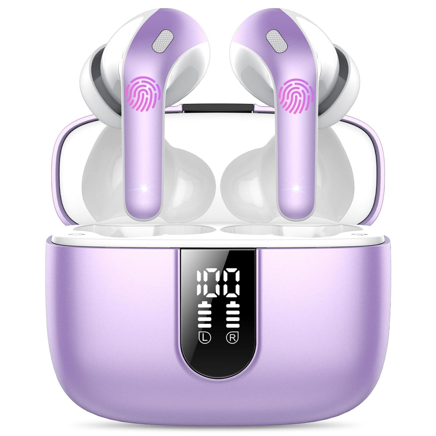 Bluetooth Kopfhörer, In Ear Kopfhörer Kabellos Bluetooth 5.3 mit 50H Tiefer Bass, 2024 Neue Kabellose Kopfhörer Noise Cancelling Earbuds mit 4 ENC Mic, IPX7 Wasserdicht Ohrhörer, USB-C Alcovic
