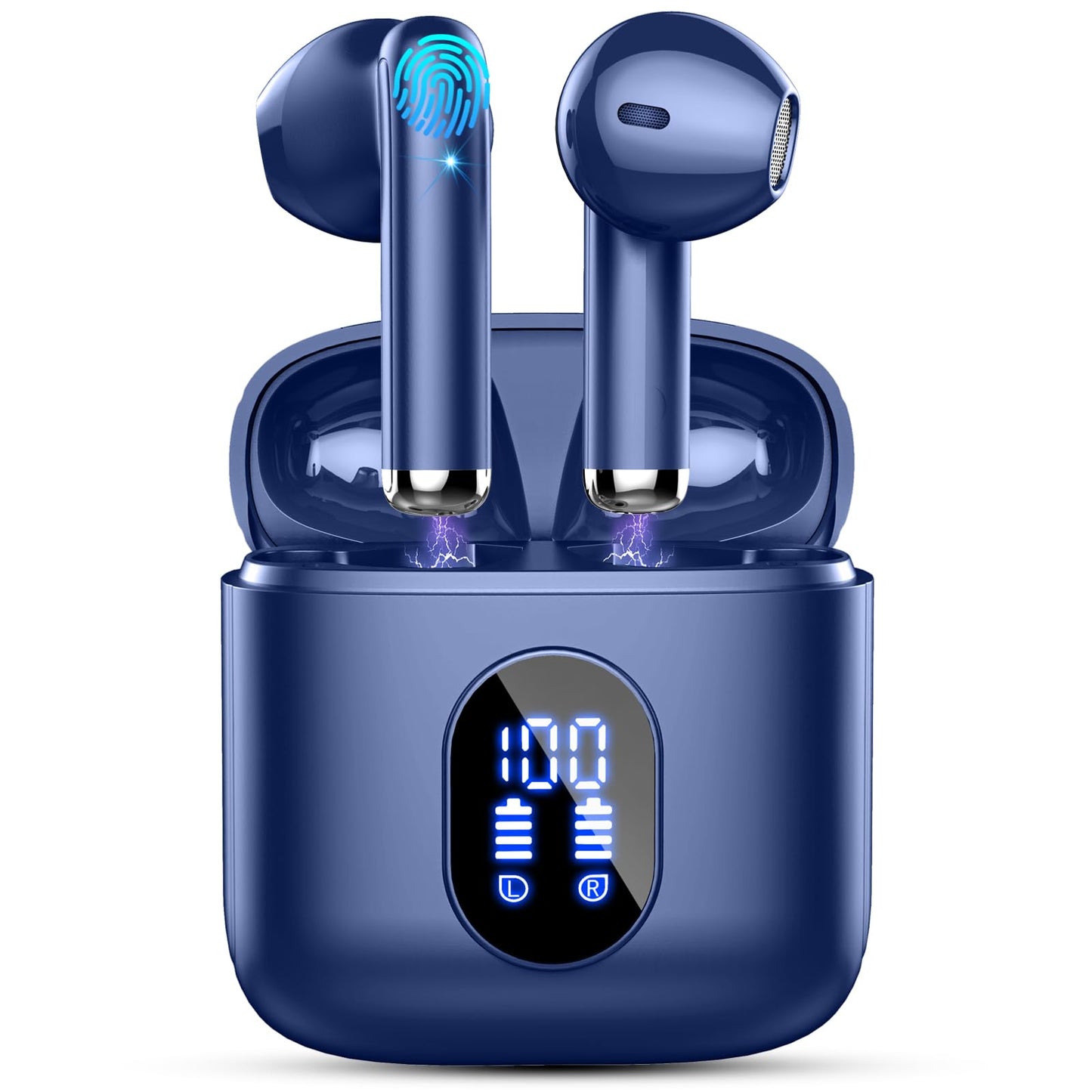 Bluetooth In-Ear Kopfhörer – Kabellos, Bluetooth 5.4, 48 h, 4 ENC Mics, Tiefer Bass, IPX7, USB-C, LED-Anzeige
