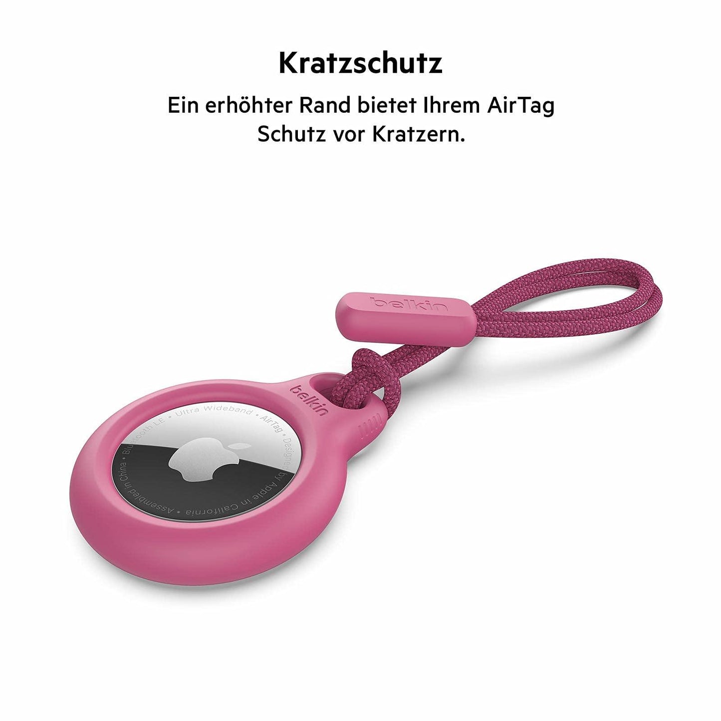 Belkin AirTag Hülle mit Schlaufe (Secure Holder Schutzhülle für Air Tag, Accessoire mit Kratzschutz) – Schwarz Alcovic