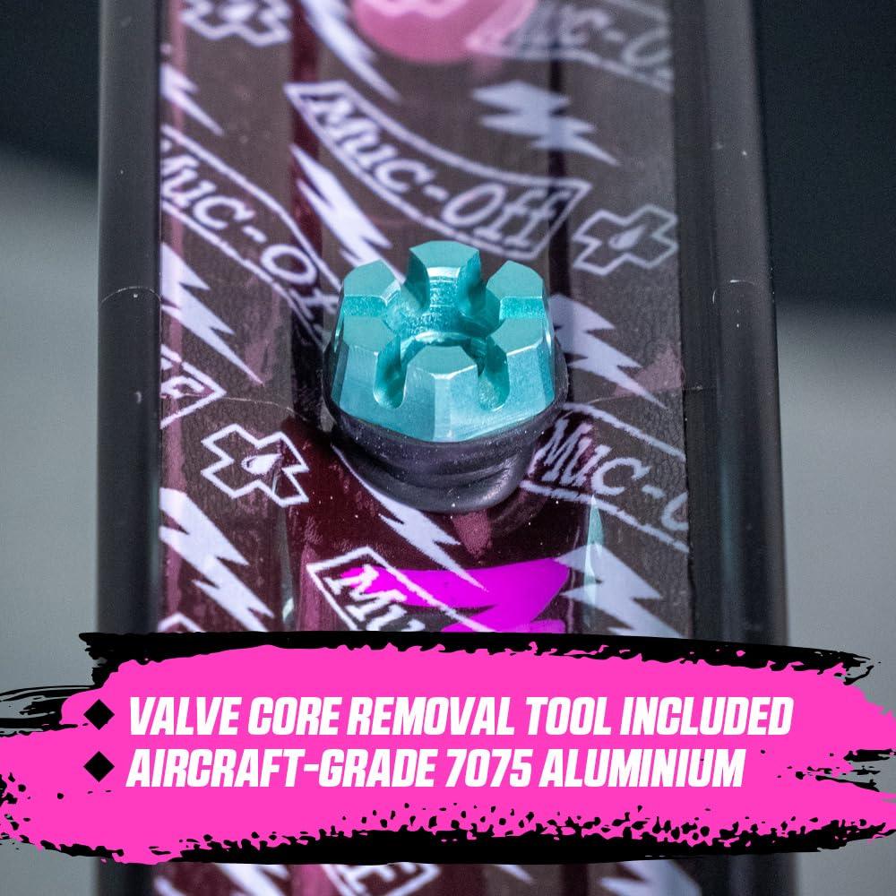 Muc-Off Graue Presta Tubeless Ventile, 44 mm - Hochwertige Anti-Leck Fahrradventile mit integriertem Werkzeug zum Entfernen des Ventilkerns Alcovic