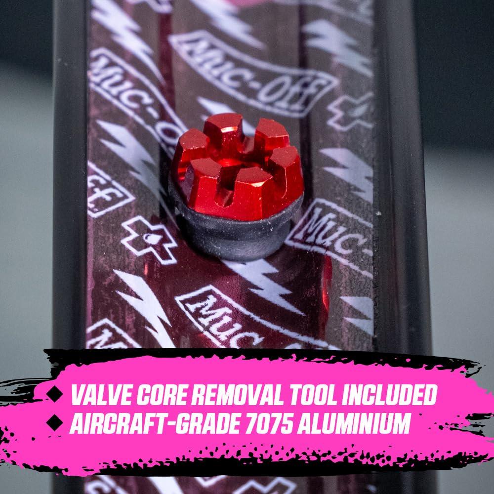 Muc-Off Graue Presta Tubeless Ventile, 44 mm - Hochwertige Anti-Leck Fahrradventile mit integriertem Werkzeug zum Entfernen des Ventilkerns Alcovic