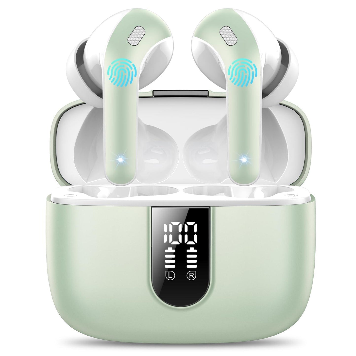 Bluetooth Kopfhörer, In Ear Kopfhörer Kabellos Bluetooth 5.3 mit 50H Tiefer Bass, 2024 Neue Kabellose Kopfhörer Noise Cancelling Earbuds mit 4 ENC Mic, IPX7 Wasserdicht Ohrhörer, USB-C Alcovic