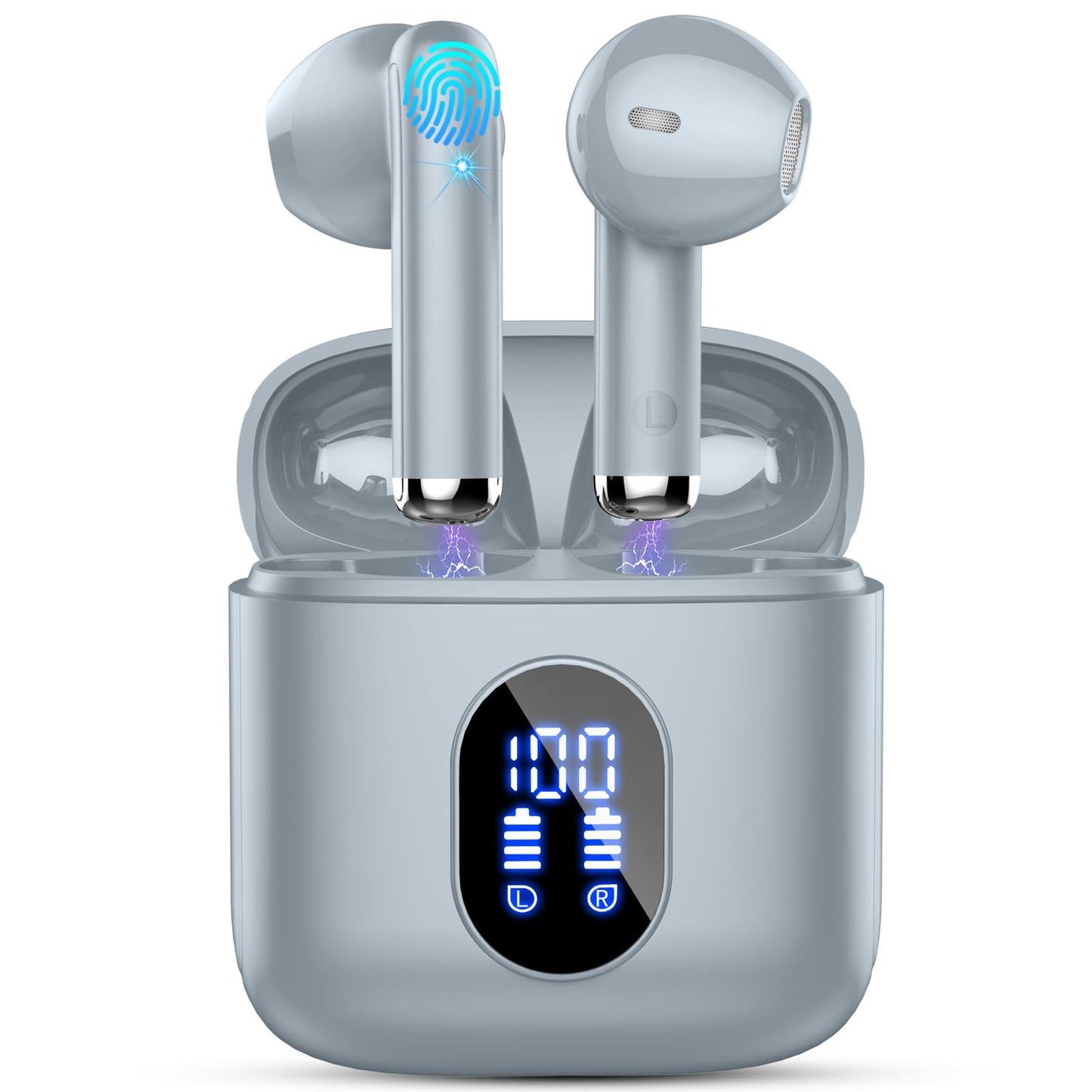 Bluetooth In-Ear Kopfhörer – Kabellos, Bluetooth 5.4, 48 h, 4 ENC Mics, Tiefer Bass, IPX7, USB-C, LED-Anzeige