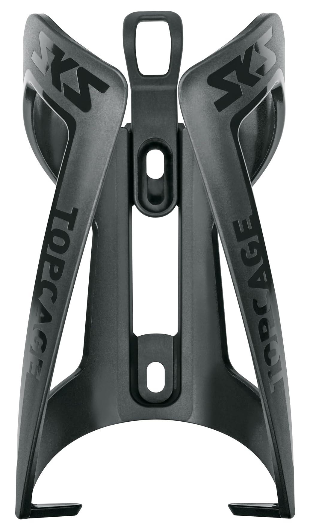 SKS GERMANY ANYWHERE TOPCAGE Flaschenhalter, Fahrradzubehör, Flaschenhalterung für Fahrräder, inklusive Gurte für Rohre mit Durchmesser bis 80 mm, sicherer Flaschenhalt, schwarz Alcovic