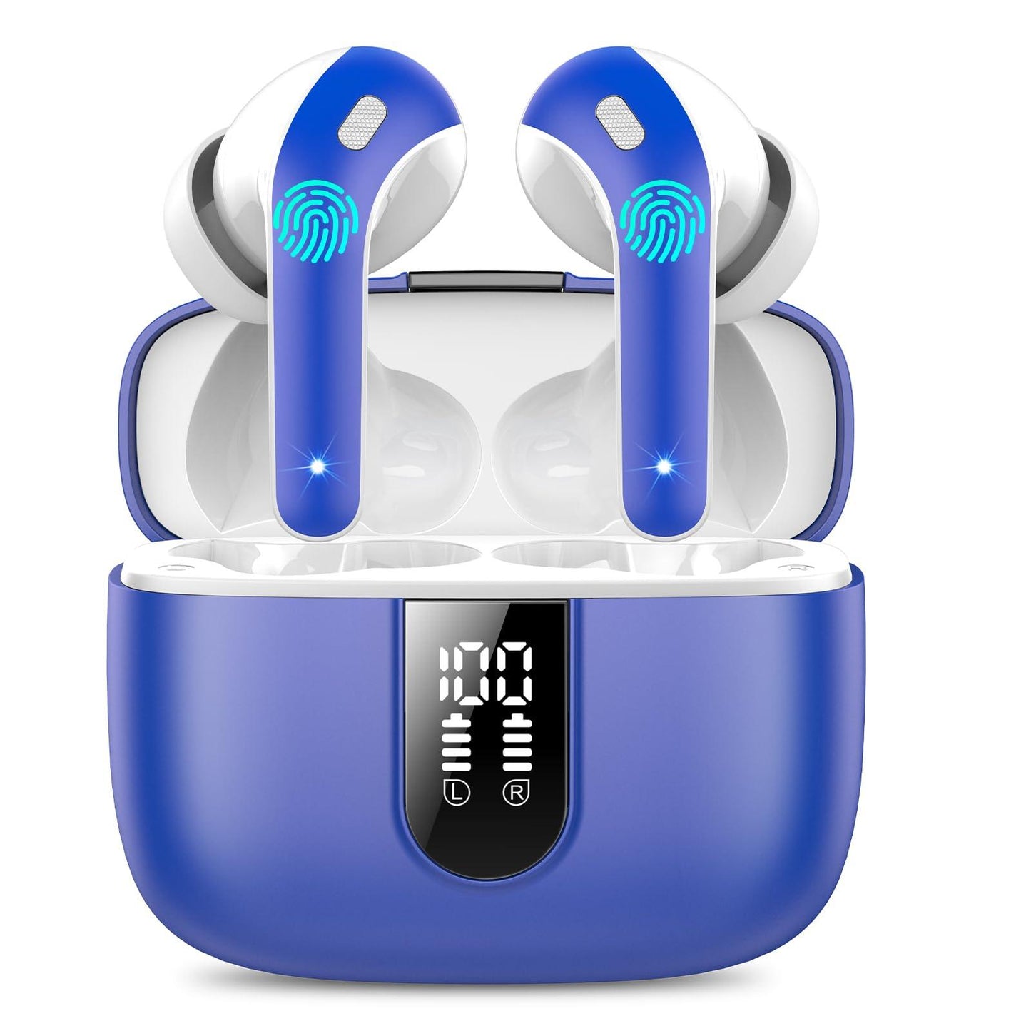 Bluetooth Kopfhörer, In Ear Kopfhörer Kabellos Bluetooth 5.3 mit 50H Tiefer Bass, 2024 Neue Kabellose Kopfhörer Noise Cancelling Earbuds mit 4 ENC Mic, IPX7 Wasserdicht Ohrhörer, USB-C Alcovic