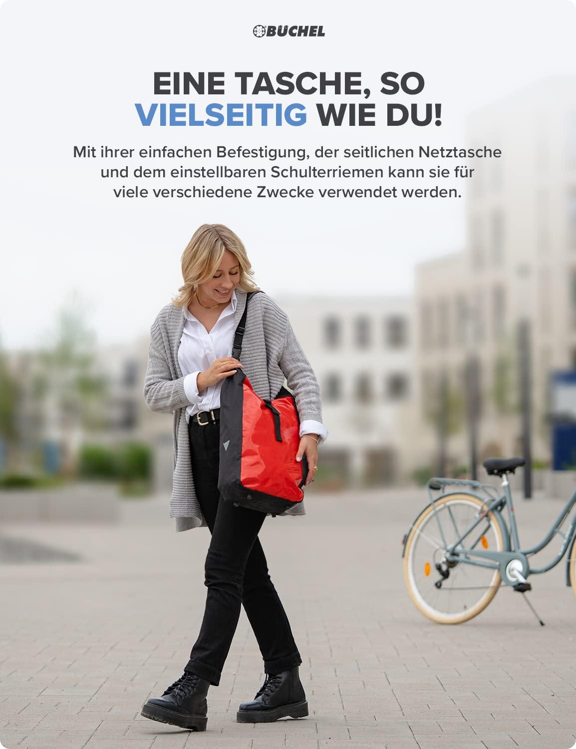 Büchel Fahrradtasche für Gepäckträger I wasserabweisend und bis zu 10kg belastbar I Fahrradtasche Gepäckträger aus Tarpaulin, Gepäckträgertasche, Fahrrad Taschen hinten Alcovic