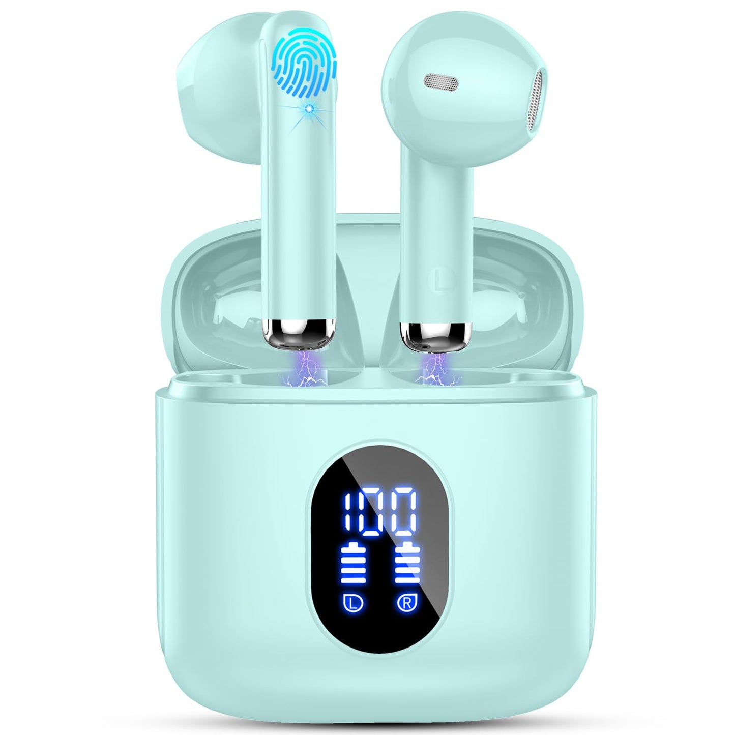 Bluetooth In-Ear Kopfhörer – Kabellos, Bluetooth 5.4, 48 h, 4 ENC Mics, Tiefer Bass, IPX7, USB-C, LED-Anzeige