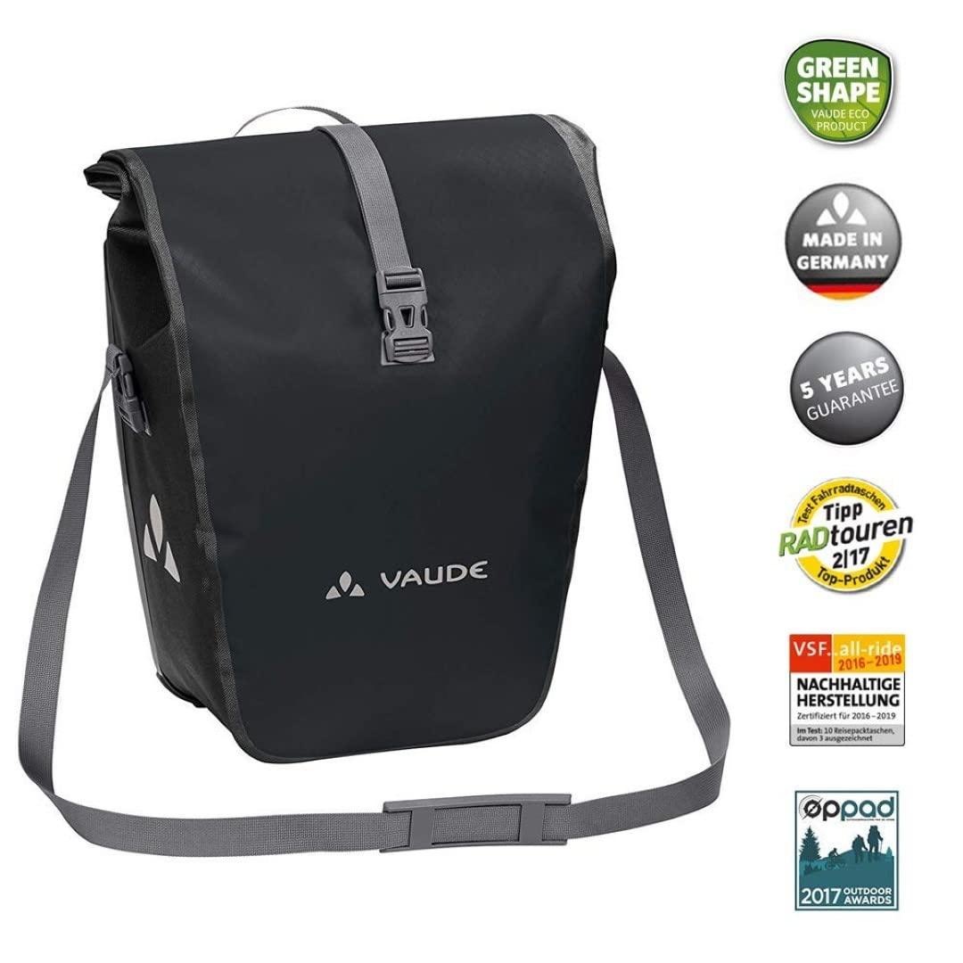 VAUDE Fahrradtaschen für Gepäckträger Aqua Back 2x24L, 2 x Hinterradtaschen wasserdicht, Fahrrad Gepäckträgertasche hinten, einfache Befestigung – Made in Germany Alcovic