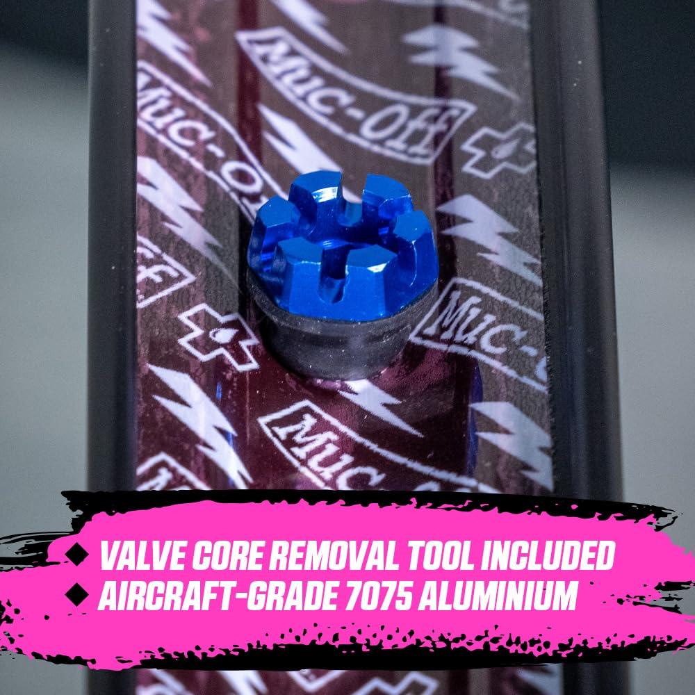 Muc-Off Graue Presta Tubeless Ventile, 44 mm - Hochwertige Anti-Leck Fahrradventile mit integriertem Werkzeug zum Entfernen des Ventilkerns Alcovic