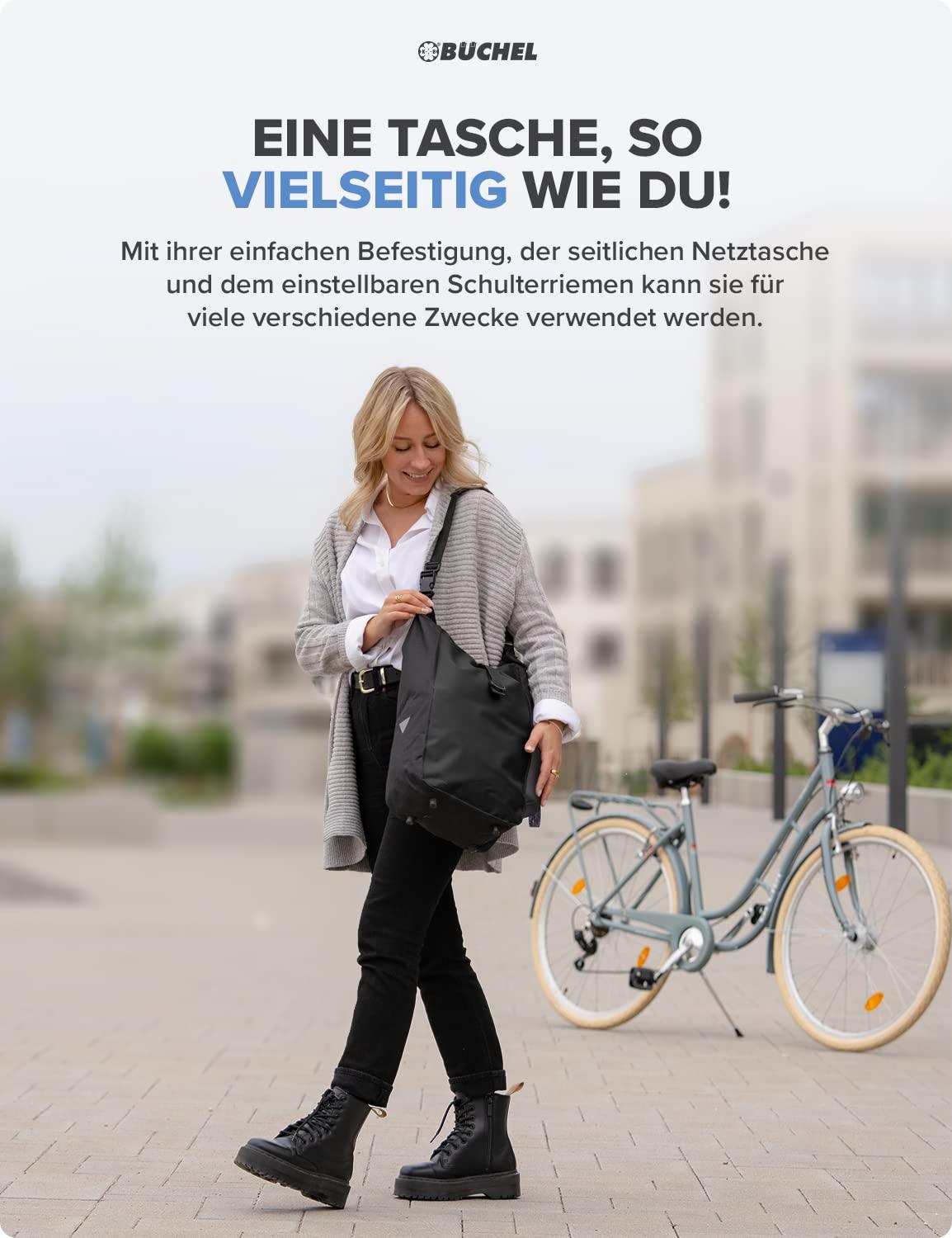 Büchel Fahrradtasche für Gepäckträger I wasserabweisend und bis zu 10kg belastbar I Fahrradtasche Gepäckträger aus Tarpaulin, Gepäckträgertasche, Fahrrad Taschen hinten Alcovic
