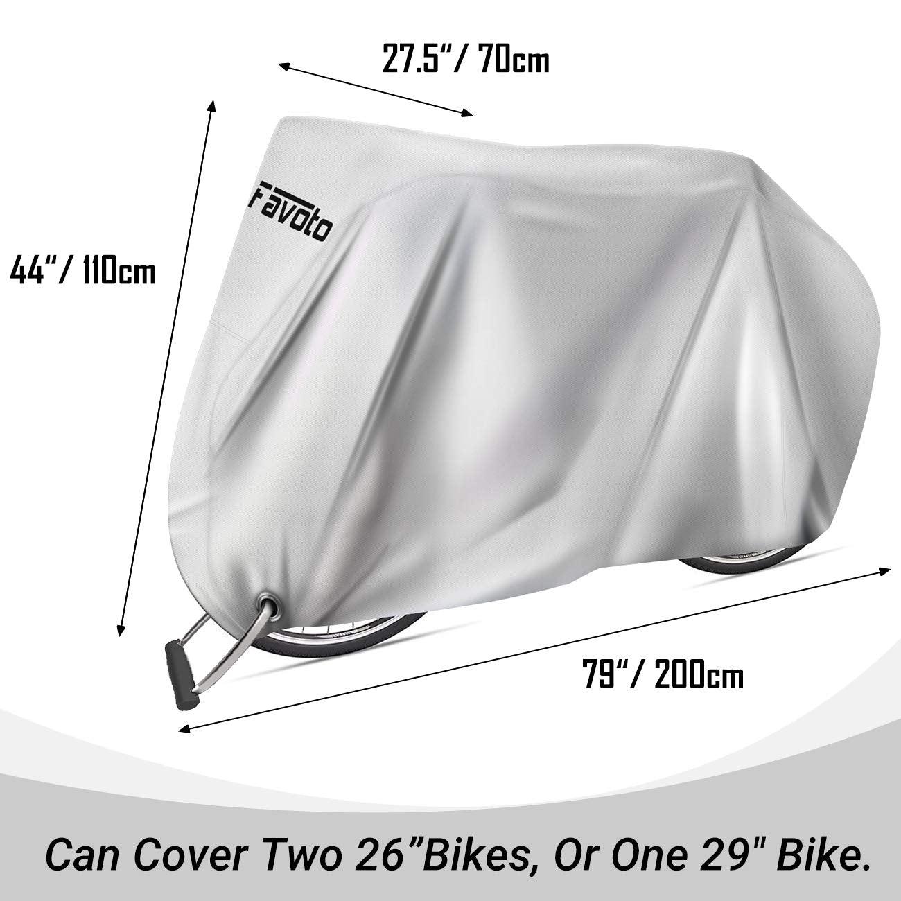 Favoto Fahrradabdeckung Wasserdicht Fahrrad Abdeckplane für 2-3 Fahrräder 210D Oxford-Gewebe Fahrradgarage Plane Fahrrad Schutzhülle Abdeckhaube mit Beutel 200 x 105x 110CM (Orange-Schwarz) Alcovic