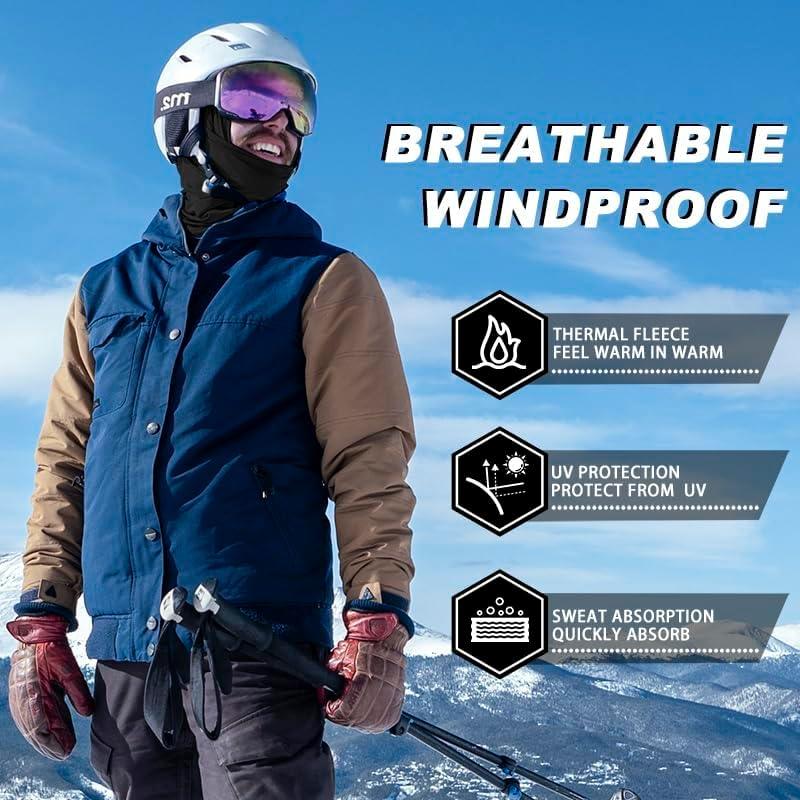 ROCKBROS Sturmhaube Herbst Winter Balaclava für Outdoorsports Radfahren, Snowboarden, Skifahren, Motorrad Fahren Winddicht Warm Gesichtshaube Einheitsgröße Herren/Damen Alcovic