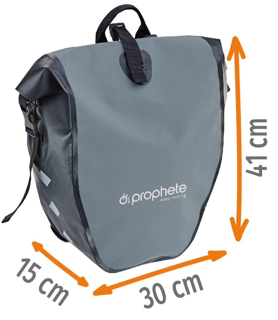 Prophete Seitenpacktasche, Fahrradtasche, Gepäckträgertasche, grau, Volumen: 20 Liter, wasserdicht Alcovic