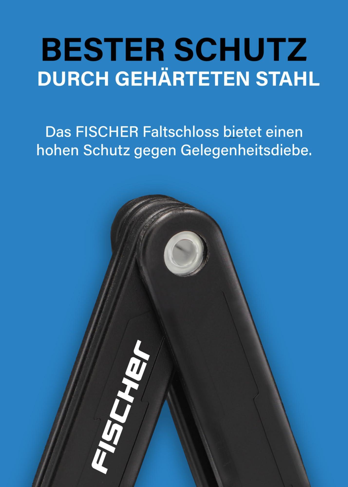 FISCHER Faltschloss inkl Halterung und 2 Sicherheitsschlüssel Alcovic