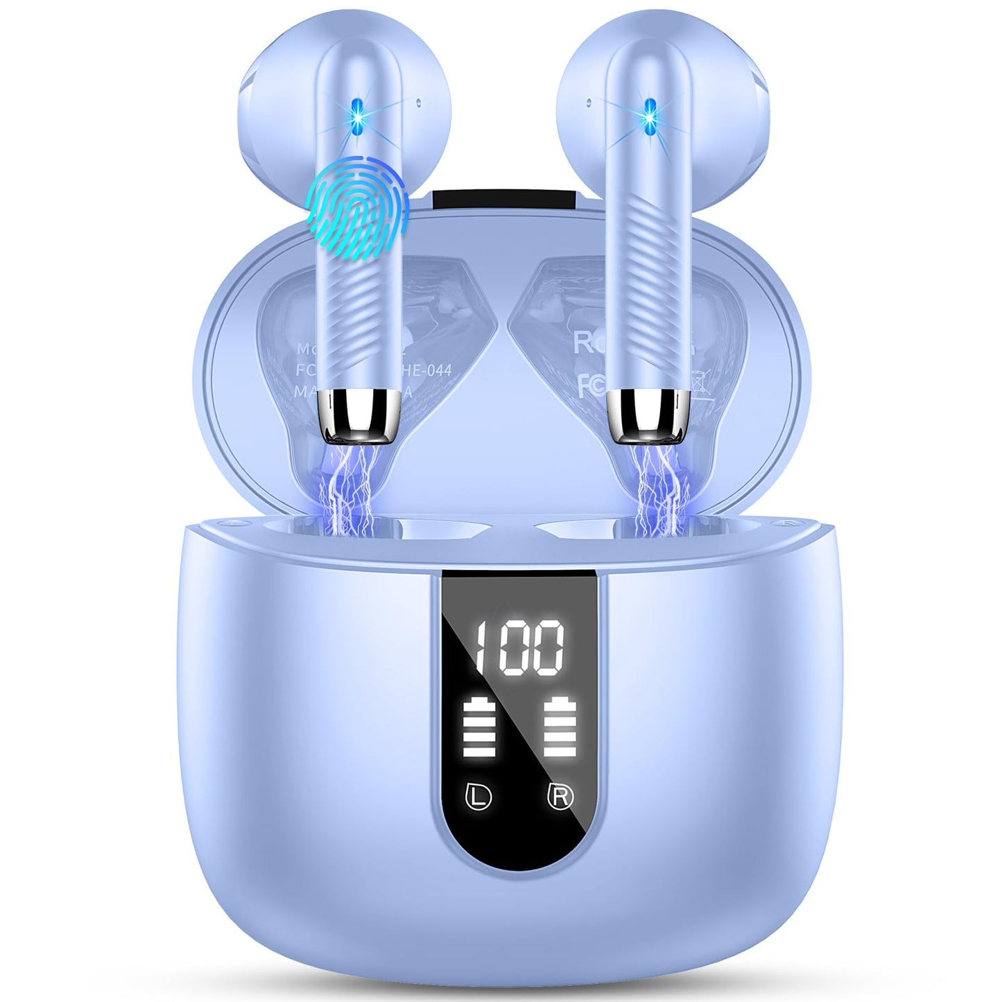 Bluetooth In-Ear Kopfhörer – Kabellos, Bluetooth 5.4, 48 h, 4 ENC Mics, Tiefer Bass, IPX7, USB-C, LED-Anzeige
