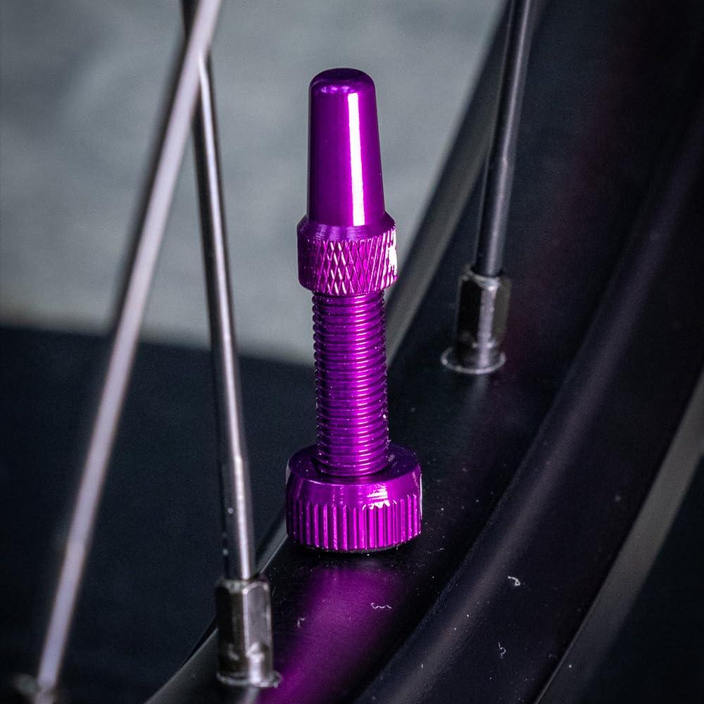 Muc-Off Graue Presta Tubeless Ventile, 44 mm - Hochwertige Anti-Leck Fahrradventile mit integriertem Werkzeug zum Entfernen des Ventilkerns Alcovic