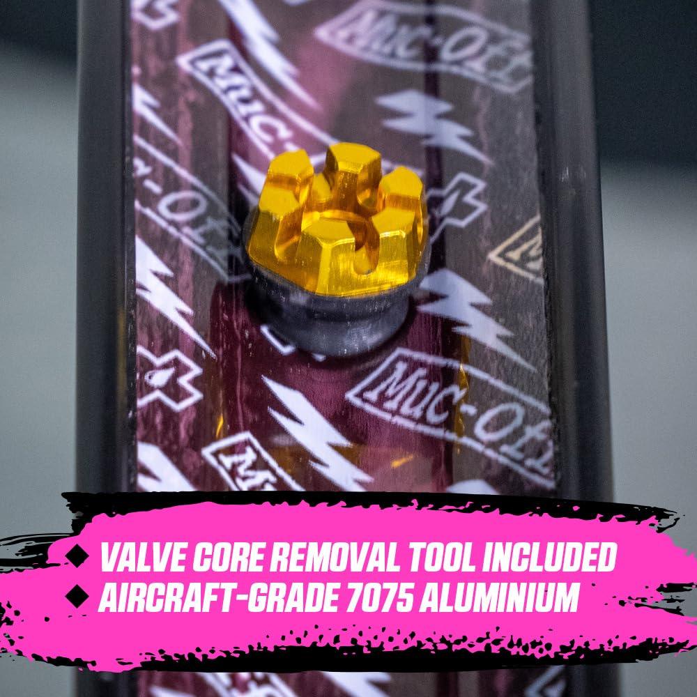 Muc-Off Graue Presta Tubeless Ventile, 44 mm - Hochwertige Anti-Leck Fahrradventile mit integriertem Werkzeug zum Entfernen des Ventilkerns Alcovic