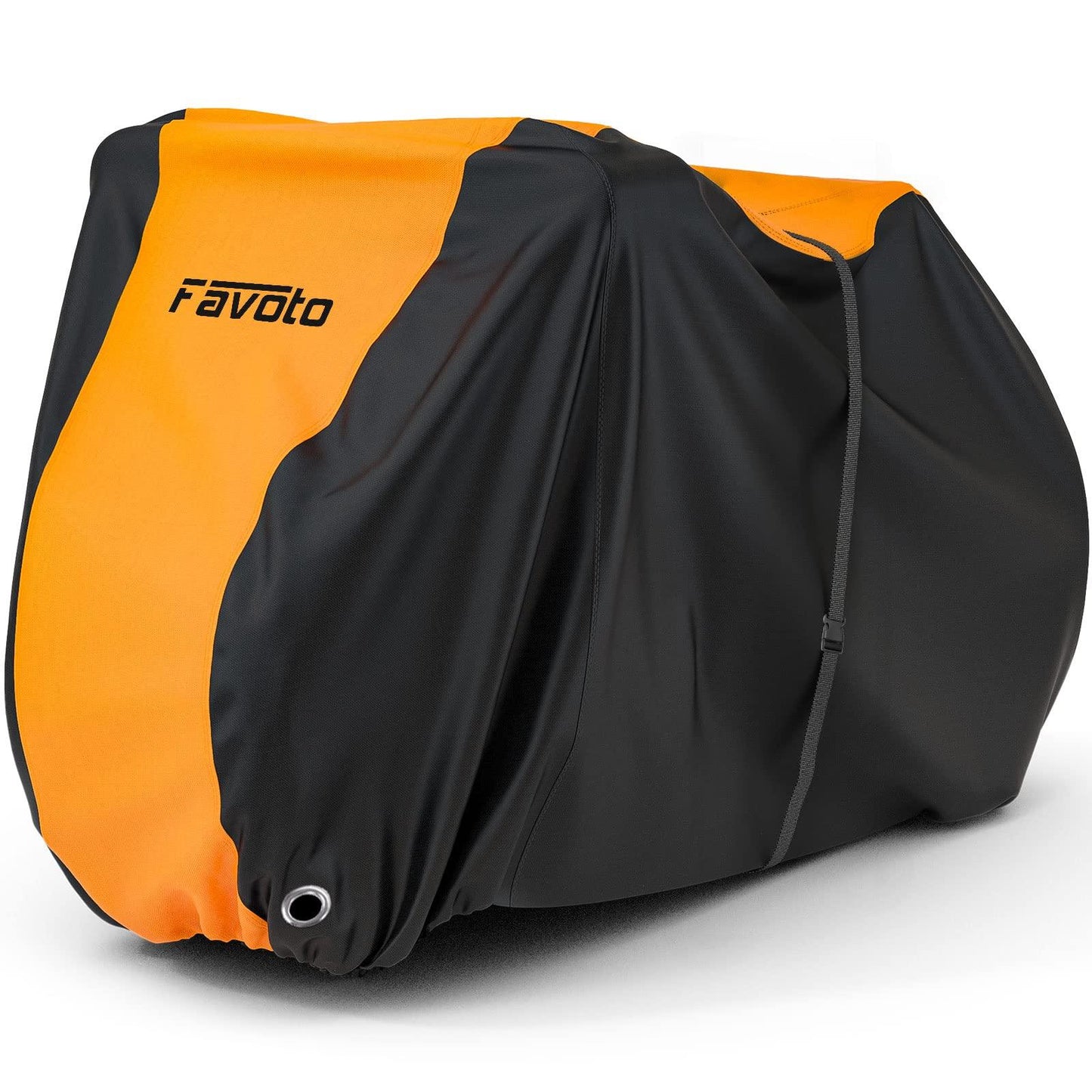 Favoto Fahrradabdeckung Wasserdicht Fahrrad Abdeckplane für 2-3 Fahrräder 210D Oxford-Gewebe Fahrradgarage Plane Fahrrad Schutzhülle Abdeckhaube mit Beutel 200 x 105x 110CM (Orange-Schwarz) Alcovic