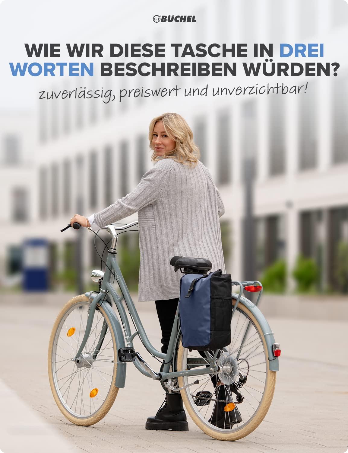 Büchel Fahrradtasche für Gepäckträger I wasserabweisend und bis zu 10kg belastbar I Fahrradtasche Gepäckträger aus Tarpaulin, Gepäckträgertasche, Fahrrad Taschen hinten Alcovic