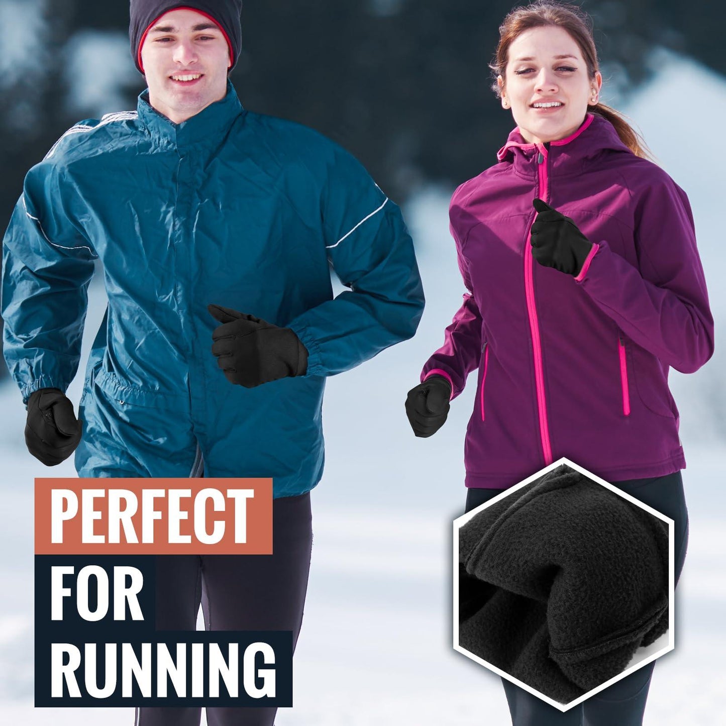 OZERO Herren Wasserdicht Thermohandschuhe, Touchscreen Winterhandschuhe Fahrhandschuhe Fahrradhandschuhe Laufhandschuhe Alcovic
