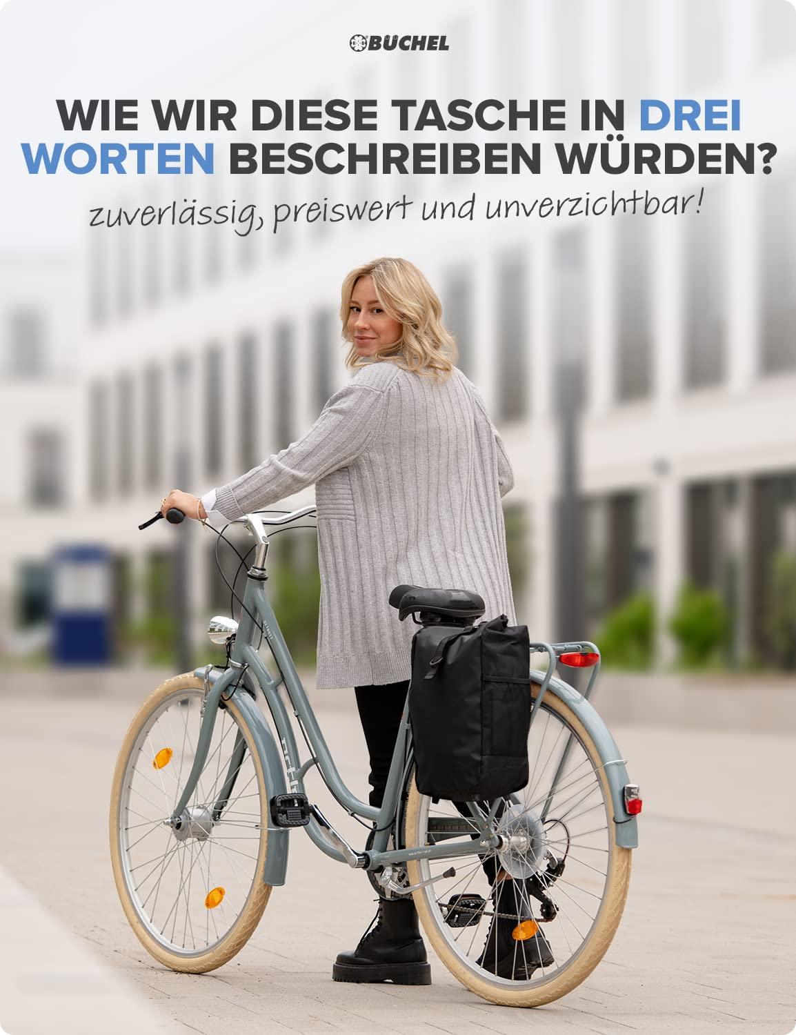 Büchel Fahrradtasche für Gepäckträger I wasserabweisend und bis zu 10kg belastbar I Fahrradtasche Gepäckträger aus Tarpaulin, Gepäckträgertasche, Fahrrad Taschen hinten Alcovic