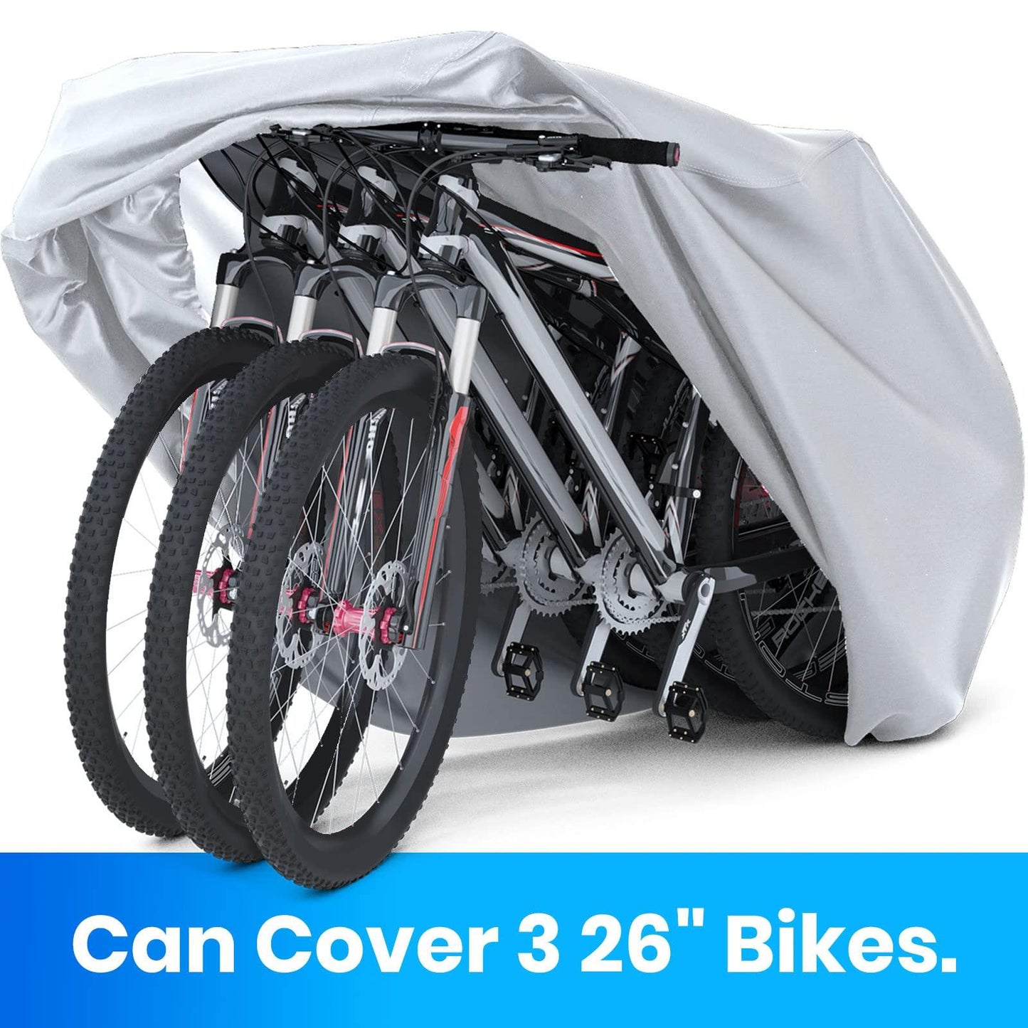 Favoto Fahrradabdeckung Wasserdicht Fahrrad Abdeckplane für 2-3 Fahrräder 210D Oxford-Gewebe Fahrradgarage Plane Fahrrad Schutzhülle Abdeckhaube mit Beutel 200 x 105x 110CM (Orange-Schwarz) Alcovic