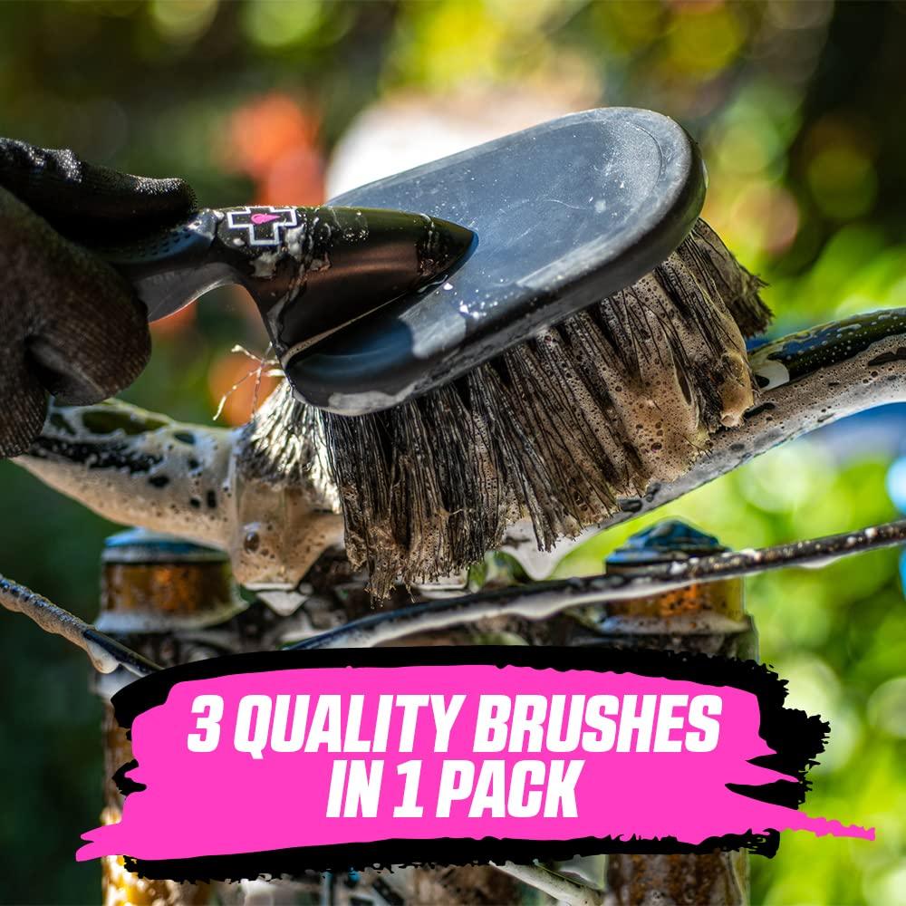 Muc-Off Premium Bürstenset - 5 Reinigungsbürsten für Fahrrad und Mountainbike mit Langlebigen Nylon Borsten und Ergonomischen Gummigriffen für Sanfteren Kontakt mit Material – Fahrrad Reinigungsset Alcovic