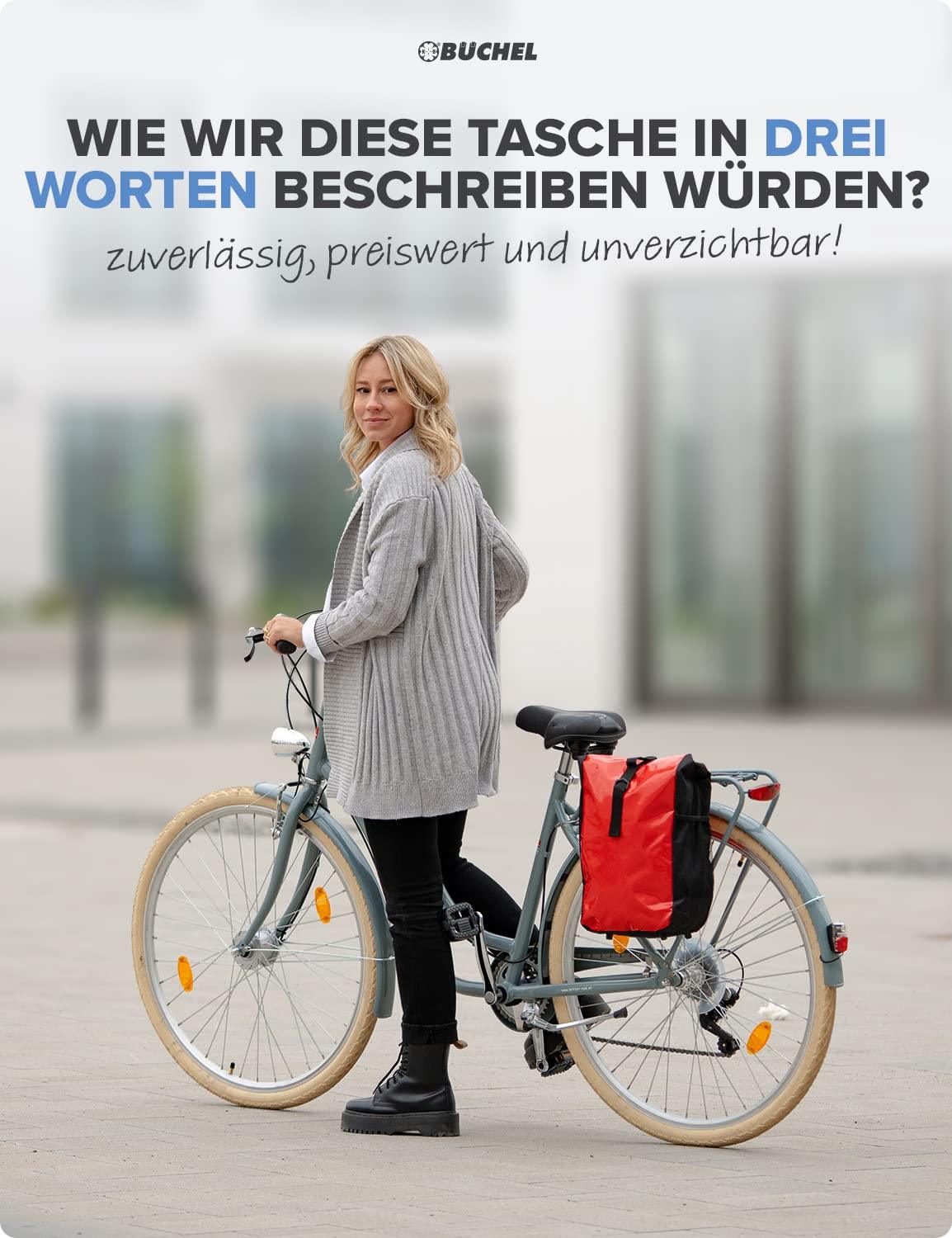 Büchel Fahrradtasche für Gepäckträger I wasserabweisend und bis zu 10kg belastbar I Fahrradtasche Gepäckträger aus Tarpaulin, Gepäckträgertasche, Fahrrad Taschen hinten Alcovic