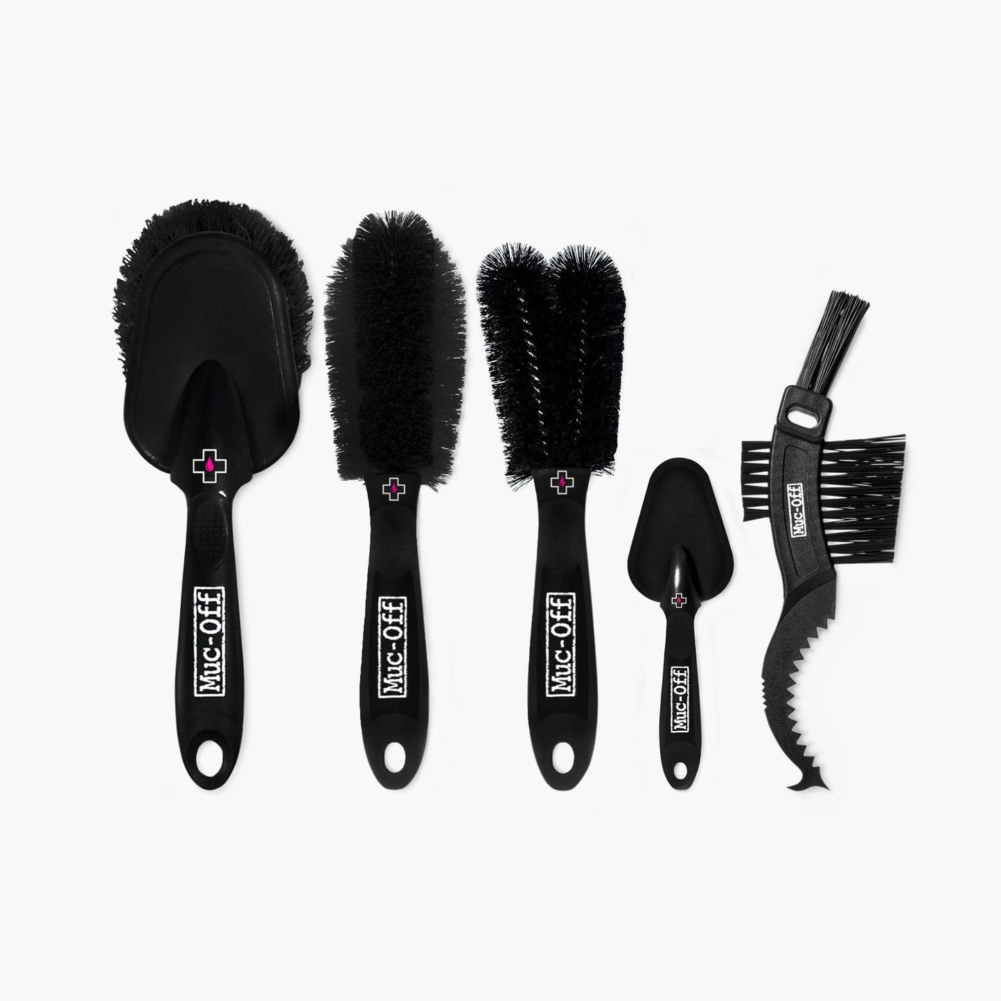 Muc-Off Premium Bürstenset - 5 Reinigungsbürsten für Fahrrad und Mountainbike mit Langlebigen Nylon Borsten und Ergonomischen Gummigriffen für Sanfteren Kontakt mit Material – Fahrrad Reinigungsset Alcovic