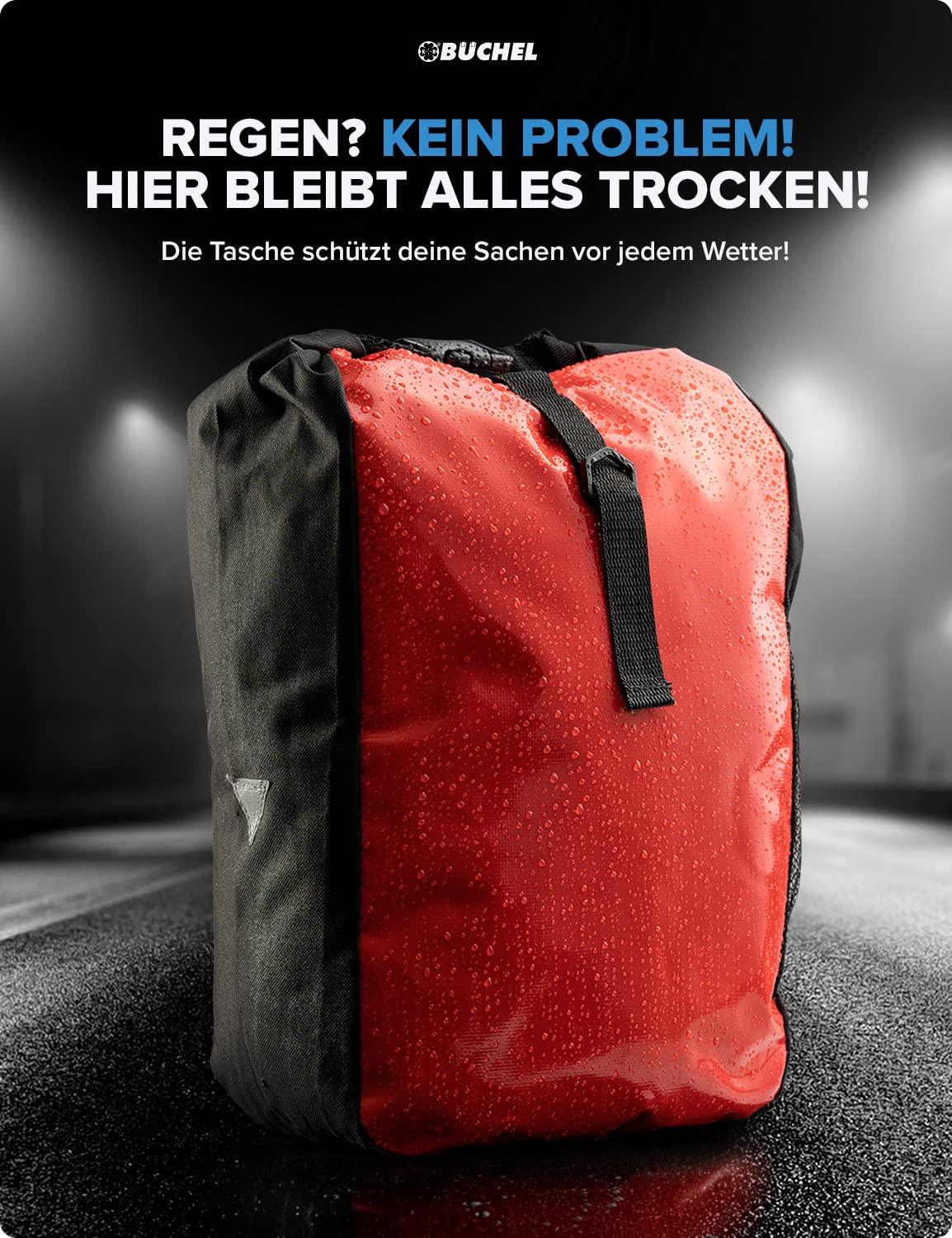 Büchel Fahrradtasche für Gepäckträger I wasserabweisend und bis zu 10kg belastbar I Fahrradtasche Gepäckträger aus Tarpaulin, Gepäckträgertasche, Fahrrad Taschen hinten Alcovic