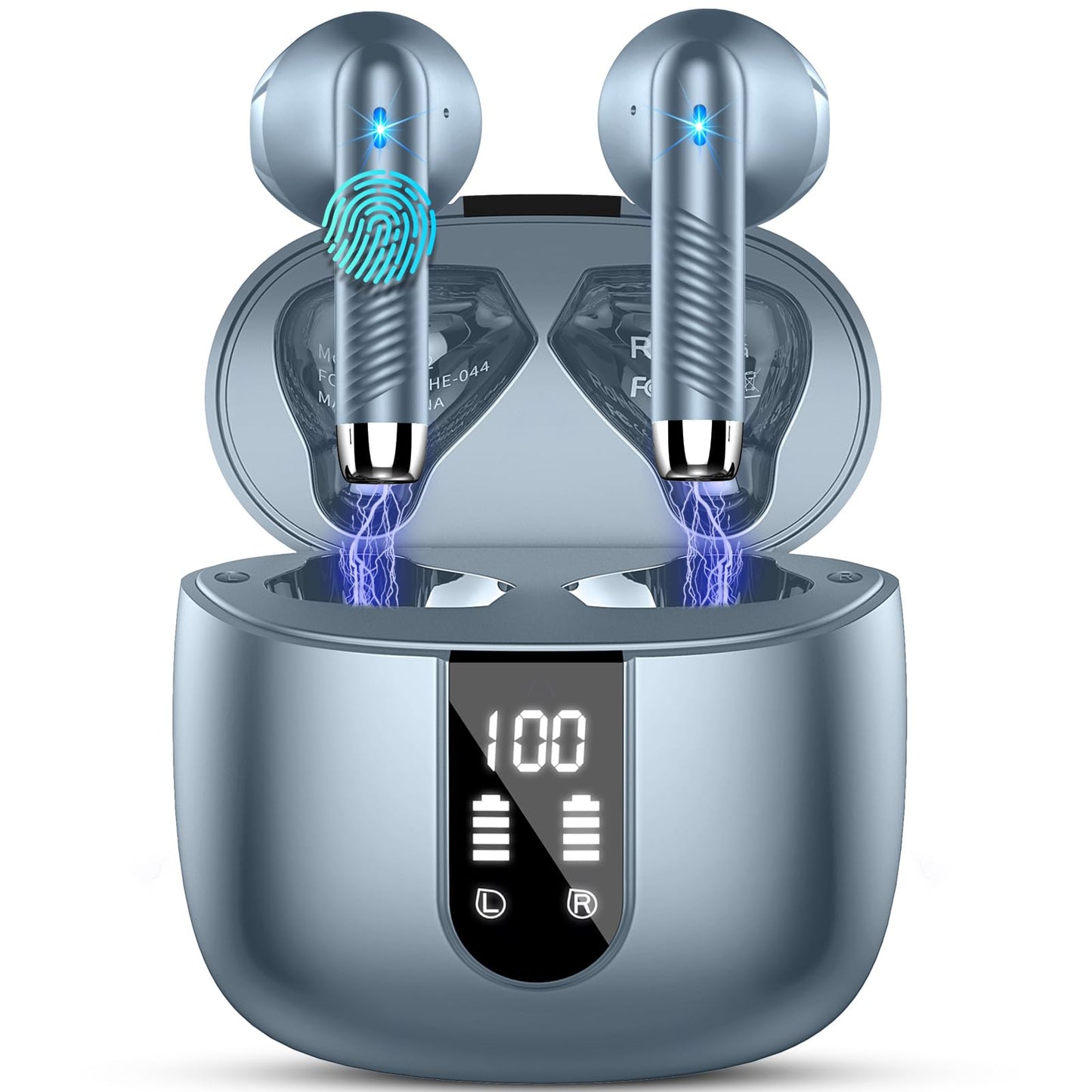 Bluetooth In-Ear Kopfhörer – Kabellos, Bluetooth 5.4, 48 h, 4 ENC Mics, Tiefer Bass, IPX7, USB-C, LED-Anzeige