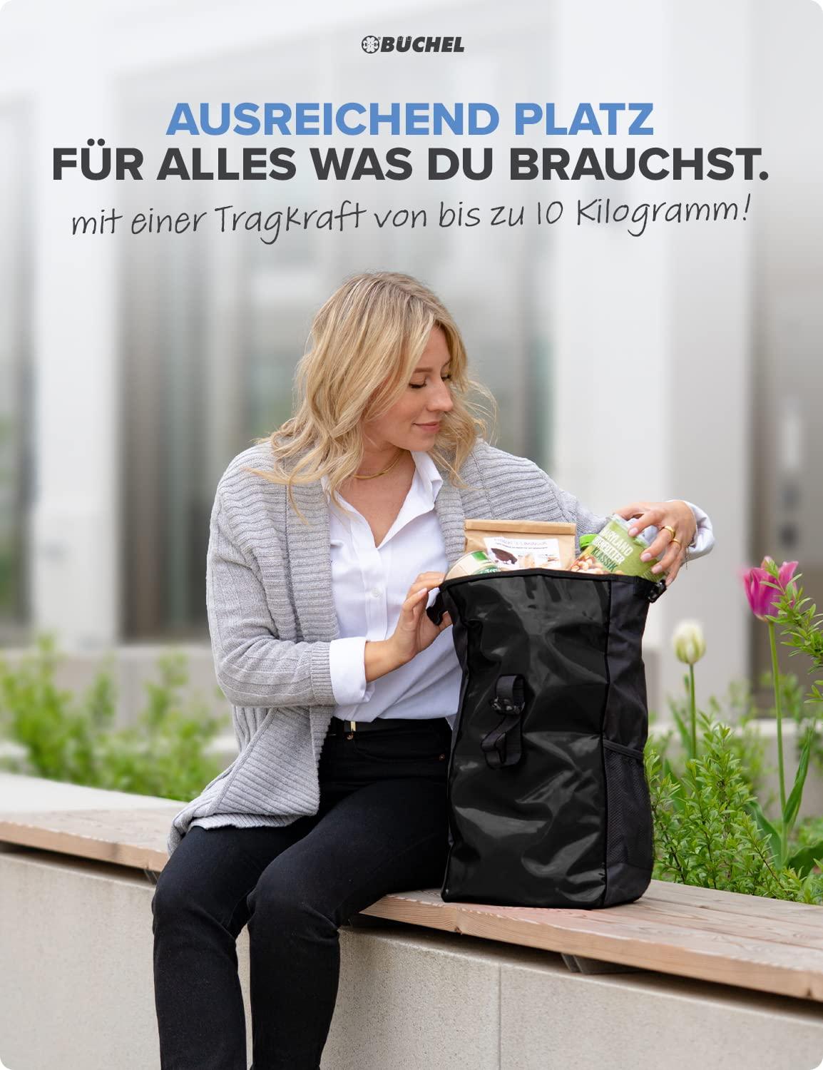 Büchel Fahrradtasche für Gepäckträger I wasserabweisend und bis zu 10kg belastbar I Fahrradtasche Gepäckträger aus Tarpaulin, Gepäckträgertasche, Fahrrad Taschen hinten Alcovic