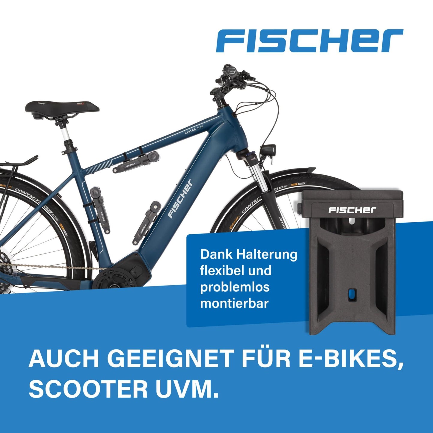FISCHER Faltschloss inkl Halterung und 2 Sicherheitsschlüssel Alcovic