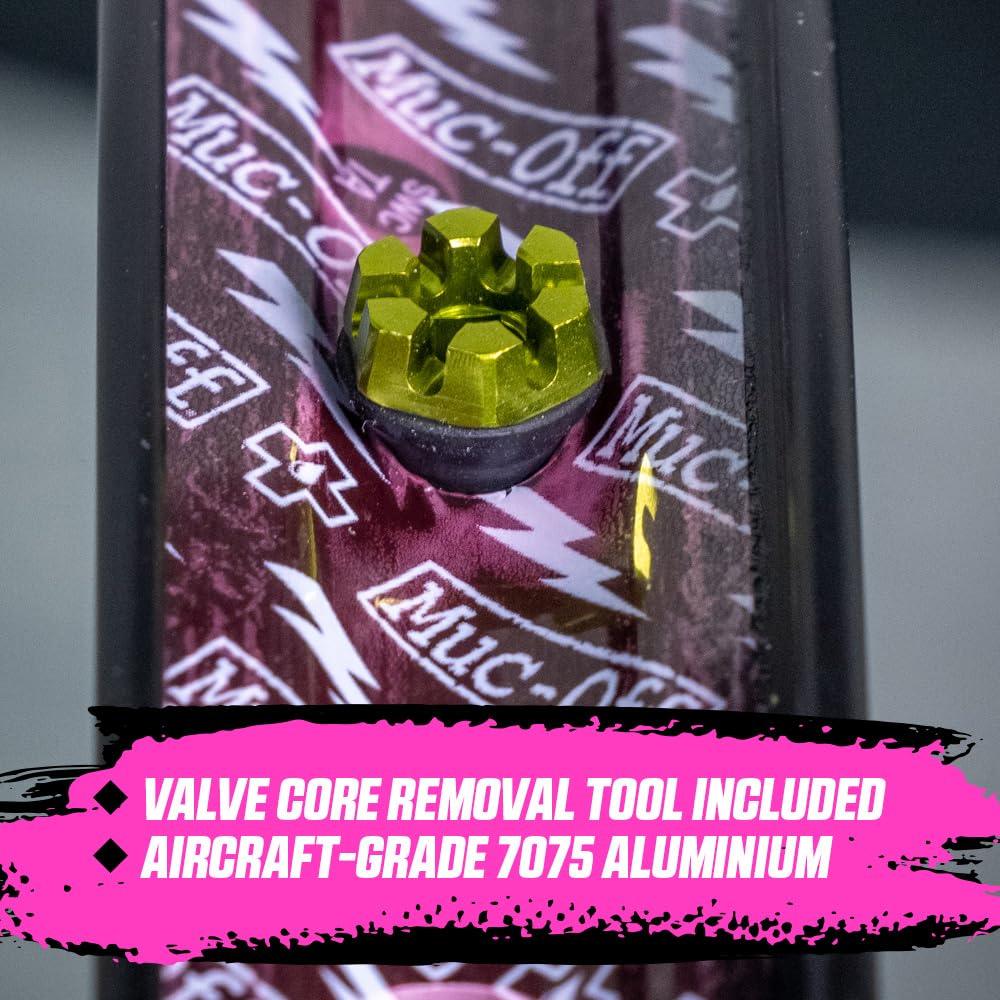 Muc-Off Graue Presta Tubeless Ventile, 44 mm - Hochwertige Anti-Leck Fahrradventile mit integriertem Werkzeug zum Entfernen des Ventilkerns Alcovic