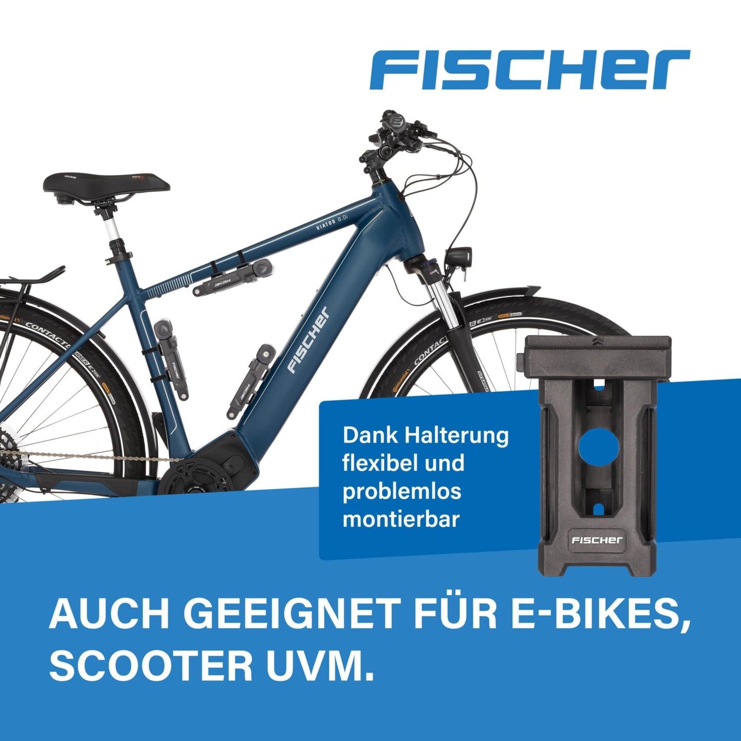 FISCHER Faltschloss inkl Halterung und 2 Sicherheitsschlüssel Alcovic