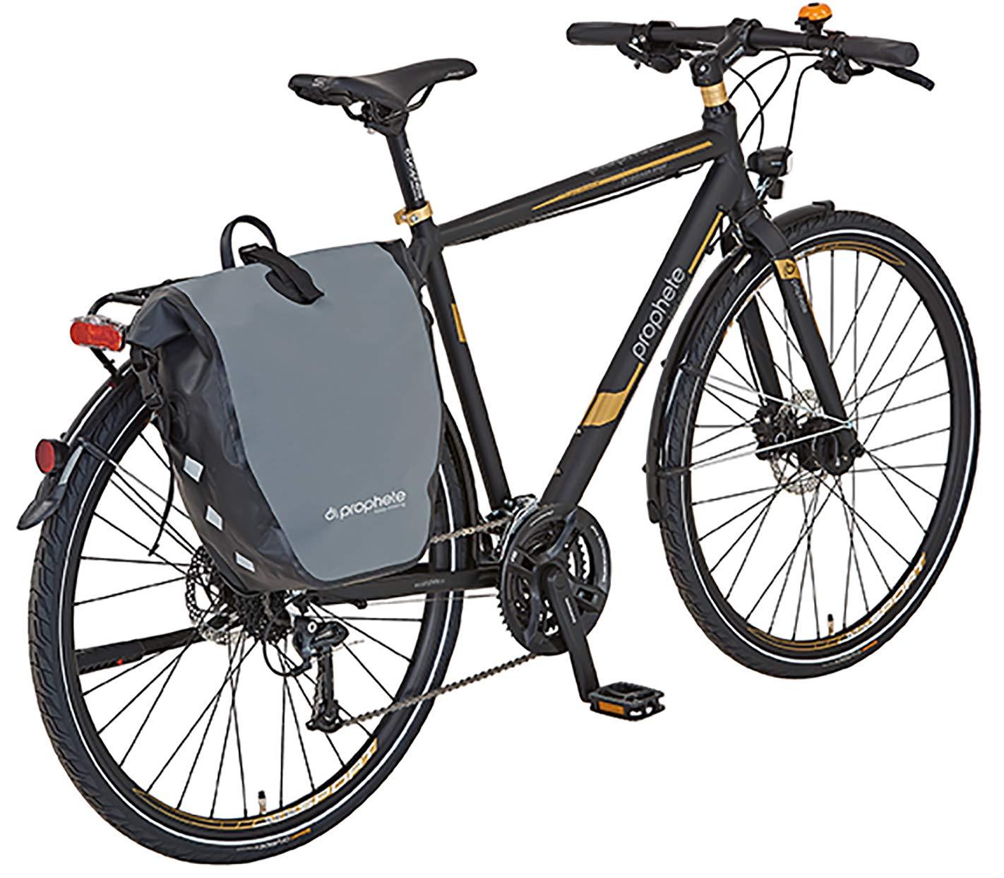 Prophete Seitenpacktasche, Fahrradtasche, Gepäckträgertasche, grau, Volumen: 20 Liter, wasserdicht Alcovic