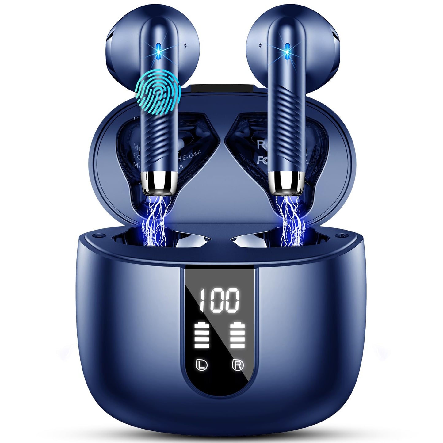 Bluetooth In-Ear Kopfhörer – Kabellos, Bluetooth 5.4, 48 h, 4 ENC Mics, Tiefer Bass, IPX7, USB-C, LED-Anzeige