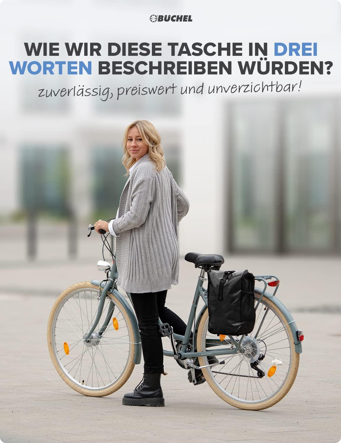Büchel Fahrradtasche für Gepäckträger I wasserabweisend und bis zu 10kg belastbar I Fahrradtasche Gepäckträger aus Tarpaulin, Gepäckträgertasche, Fahrrad Taschen hinten Alcovic