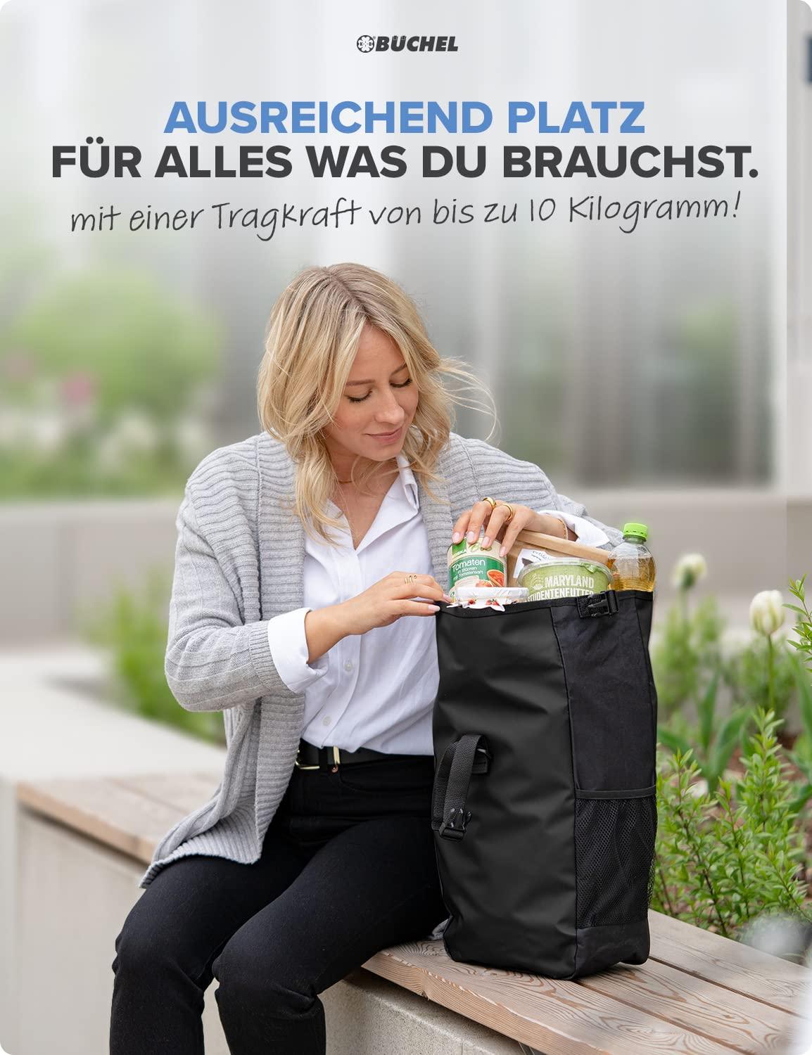 Büchel Fahrradtasche für Gepäckträger I wasserabweisend und bis zu 10kg belastbar I Fahrradtasche Gepäckträger aus Tarpaulin, Gepäckträgertasche, Fahrrad Taschen hinten Alcovic