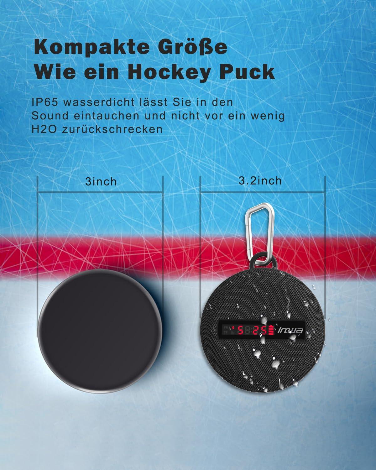 Inwa Bluetooth Fahrrad Lautsprecher Tragbarer, 5w8H IPX7 Ausgestattet Fahrradständer, Karabinerhaken, Eingebautes Mikrofon, TF-Kartenmodus, 480 Min Spielzeit(Geschwindigkeitsanzeige) Alcovic